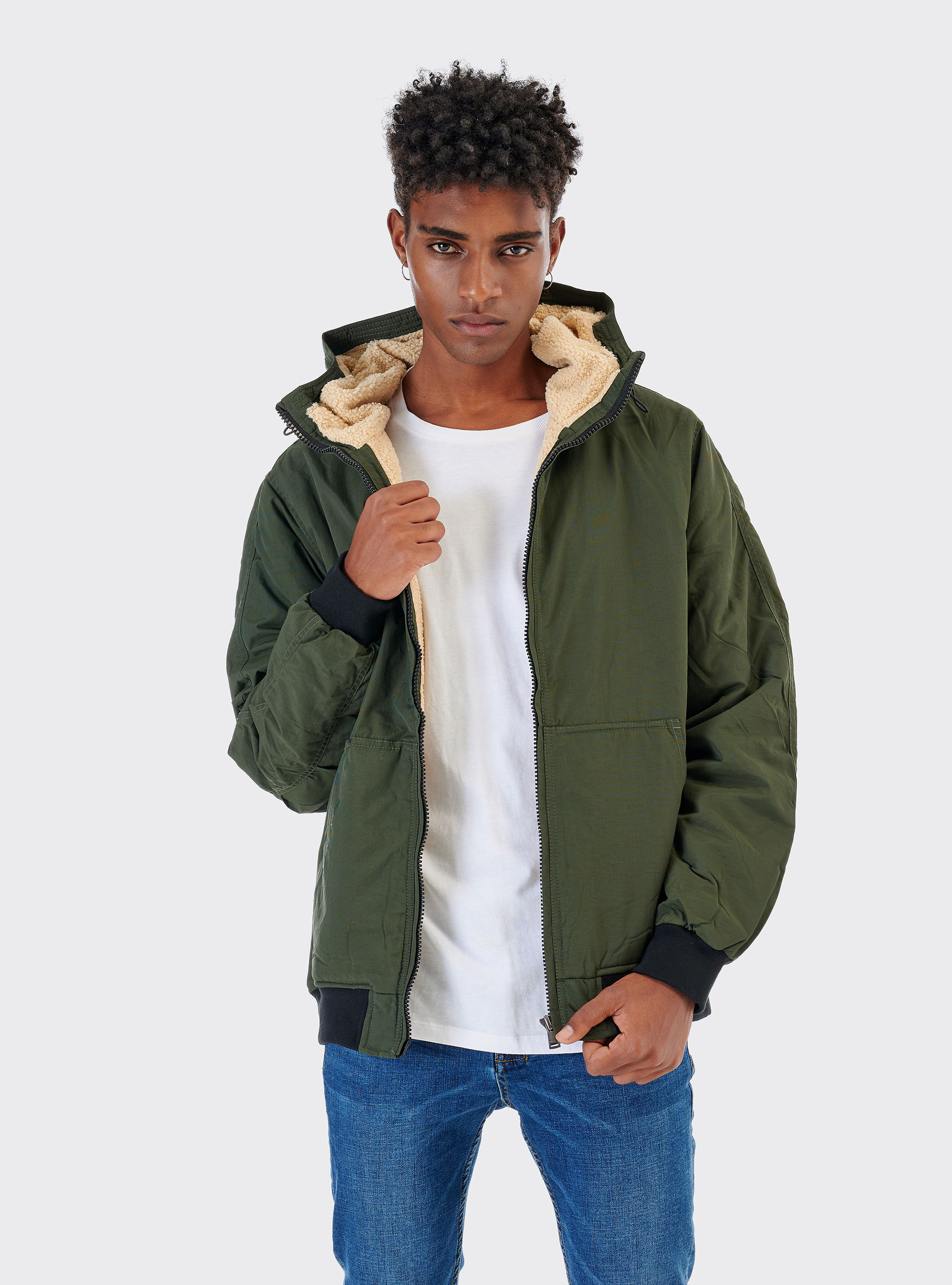 Blouson  à capuche, C6677 KAKY