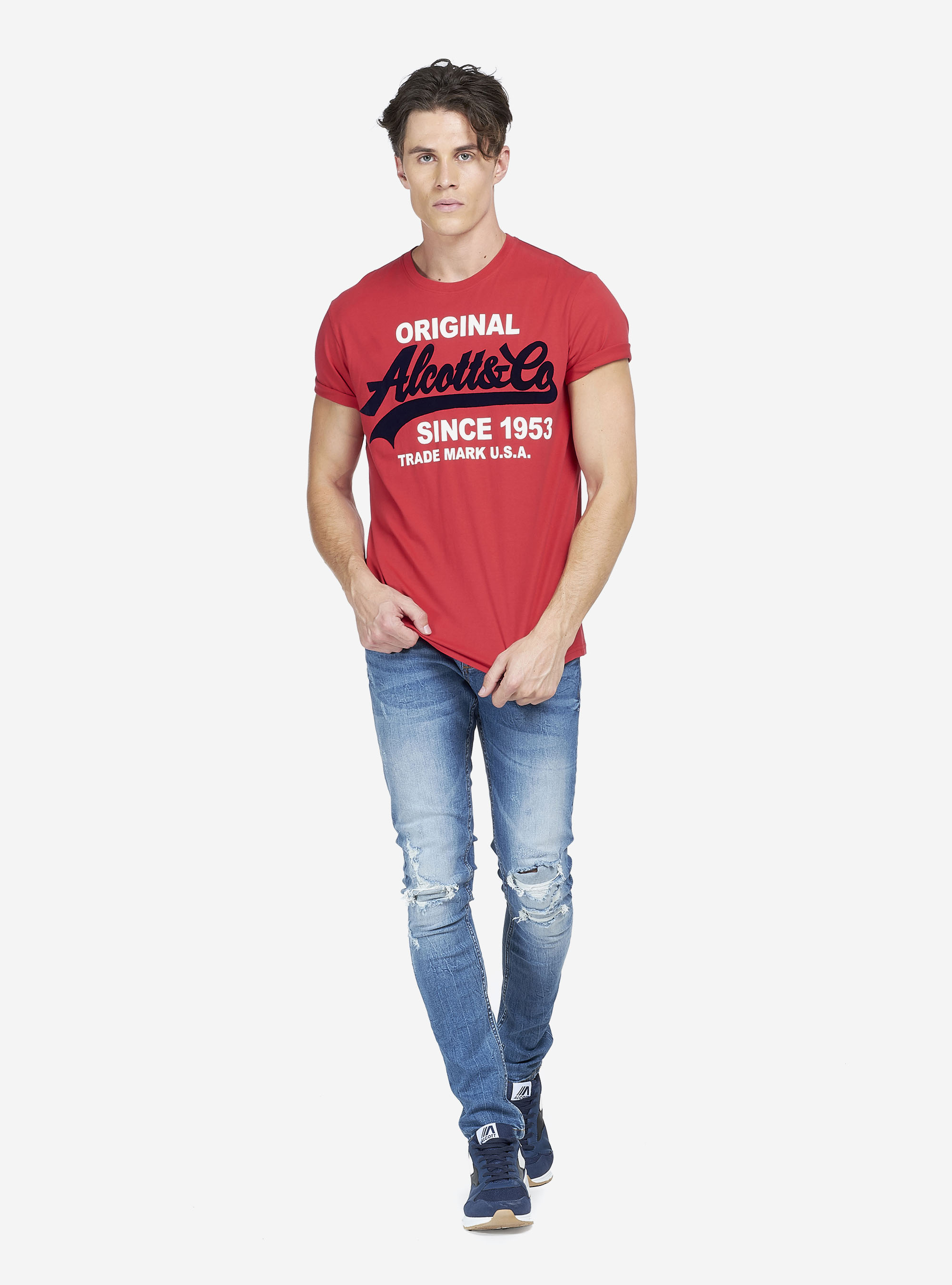 Maglietta con stampa, ROSSO