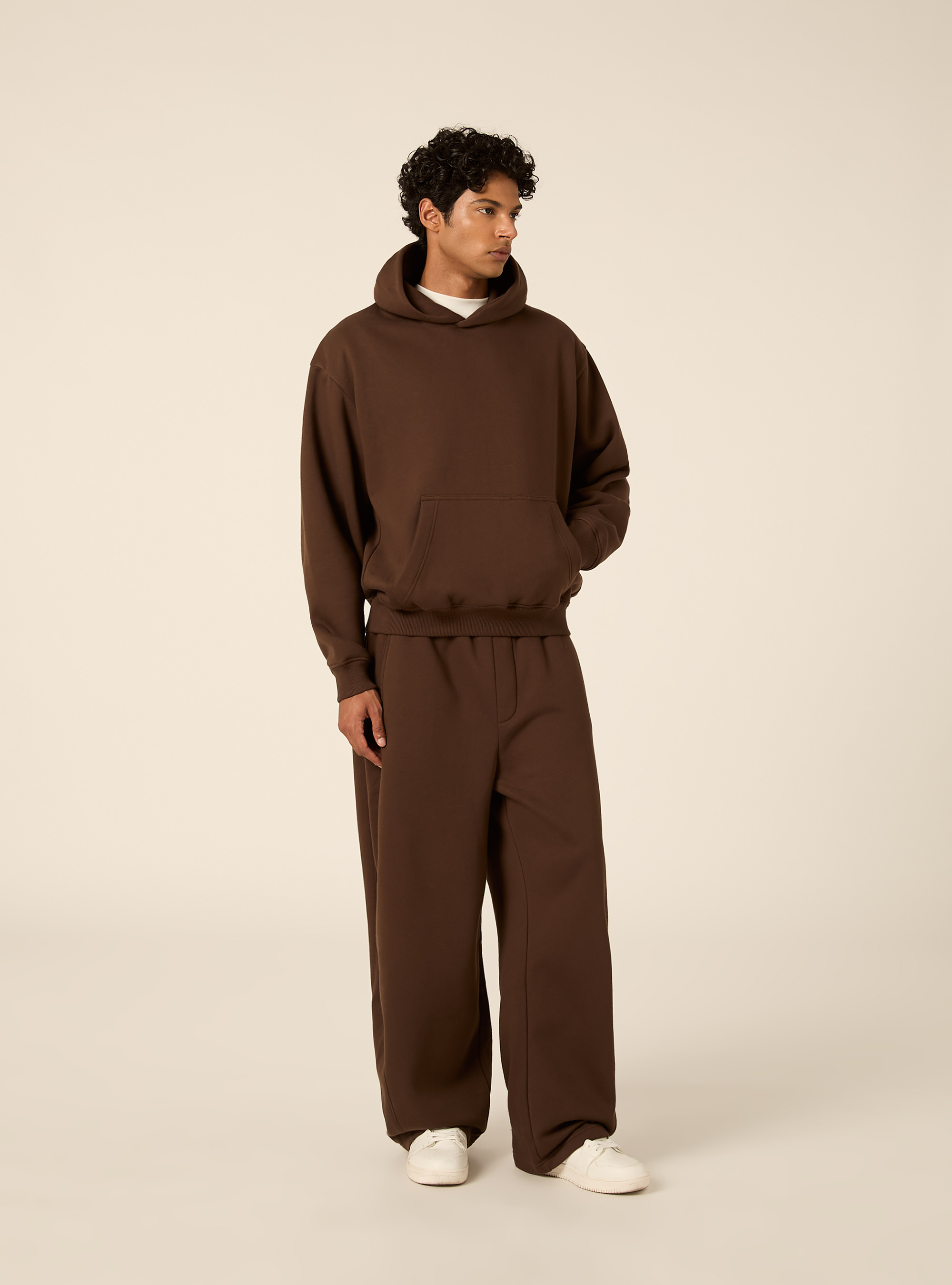 Felpa con cappuccio boxy fit, BR2 BROWN MEDIUM