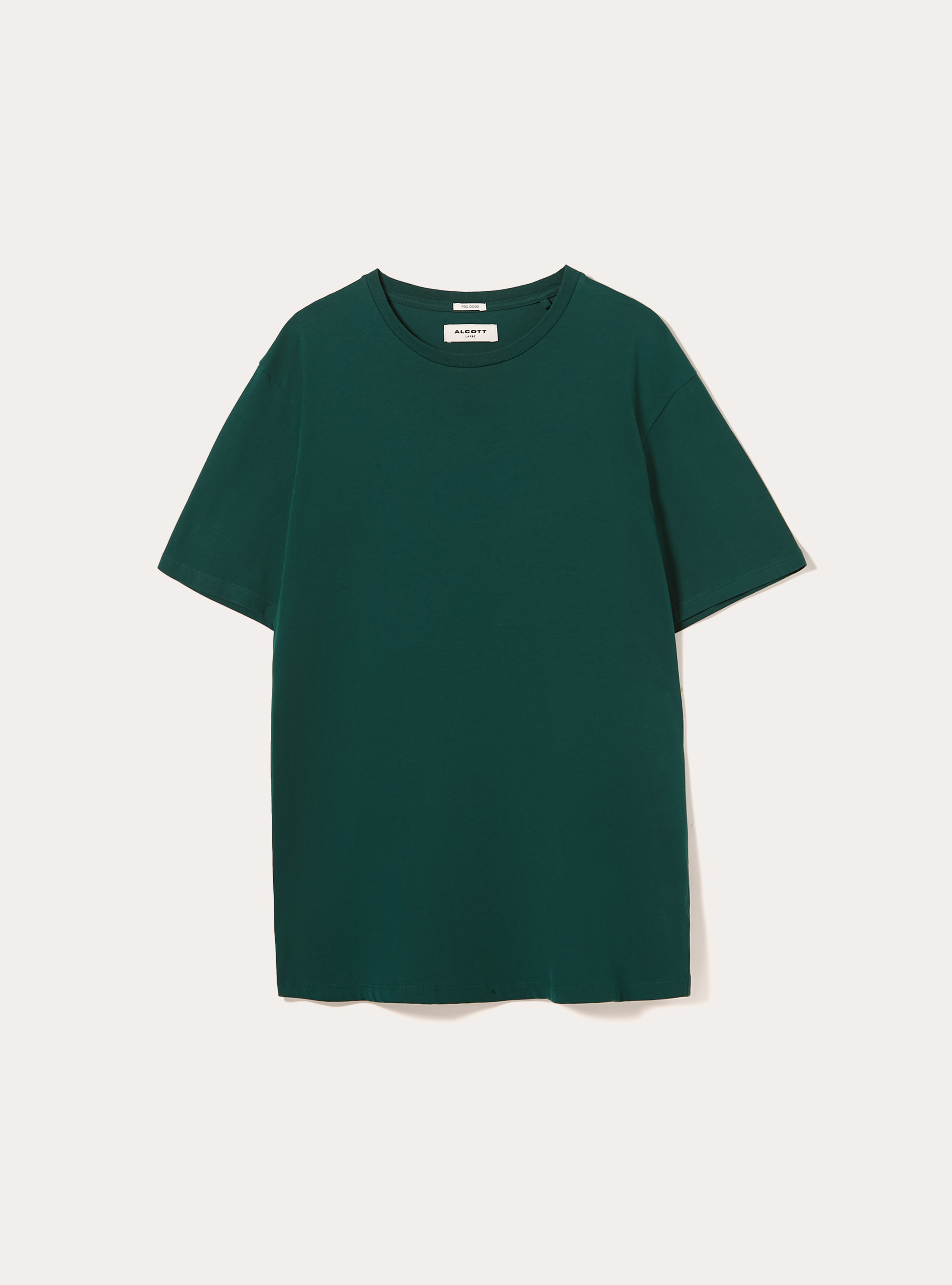 Cotton crew neck t-shirt, GN1 GREEN DARK