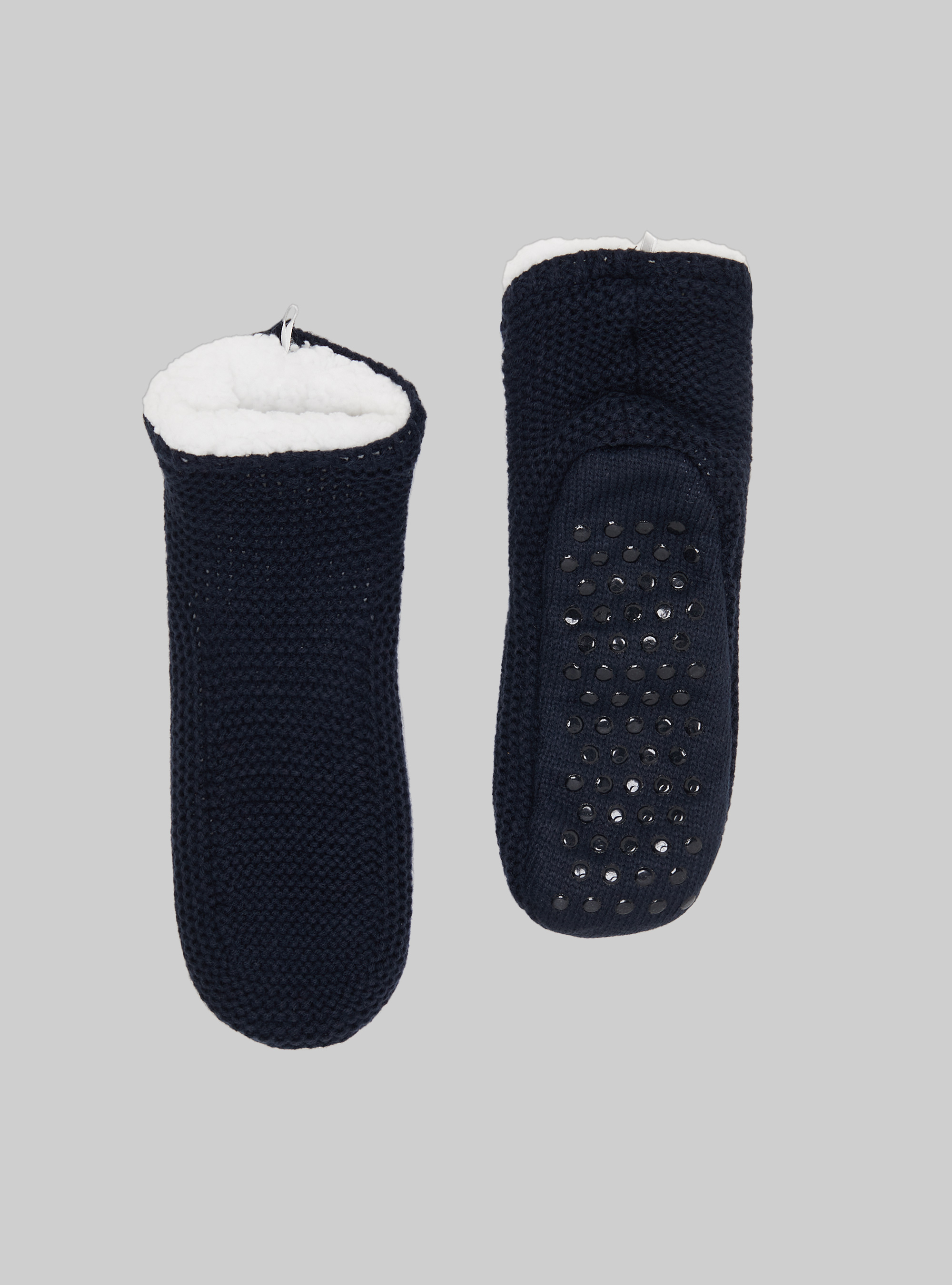 Calzini con fodera in finto agnellato, NA2 NAVY MEDIUM