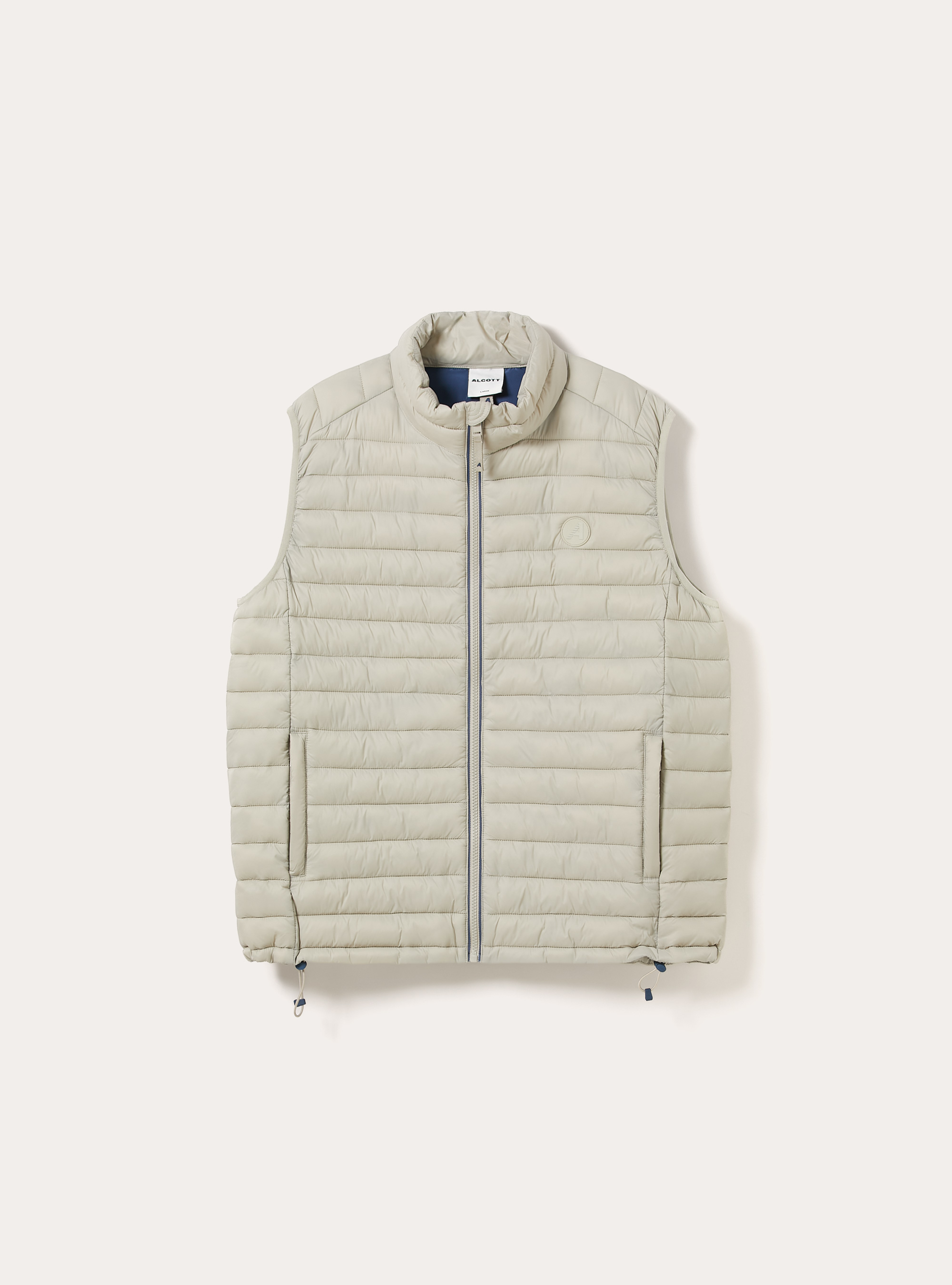 Chaqueta sin mangas acolchada con cremallera en contraste, CR3 CREAM LIGHT