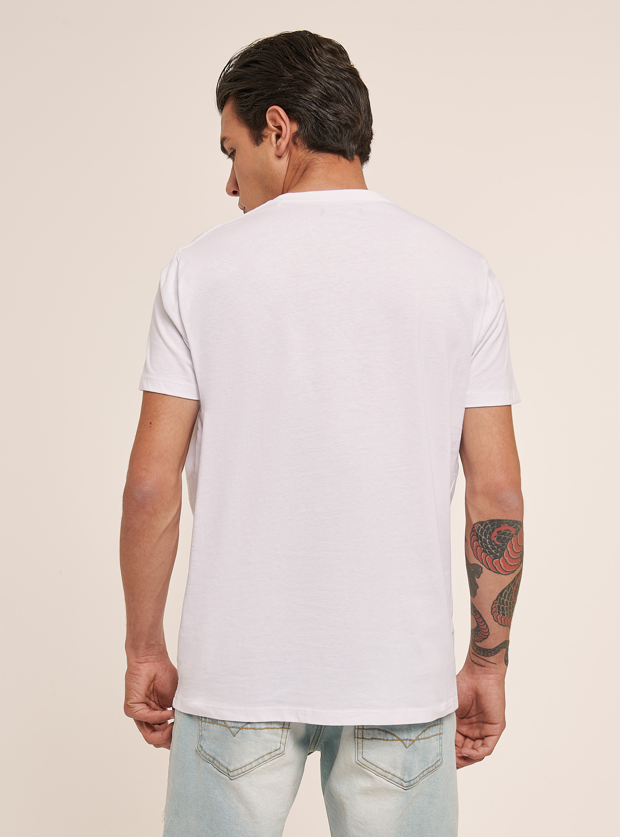 T-shirt con stampa, BIANCO
