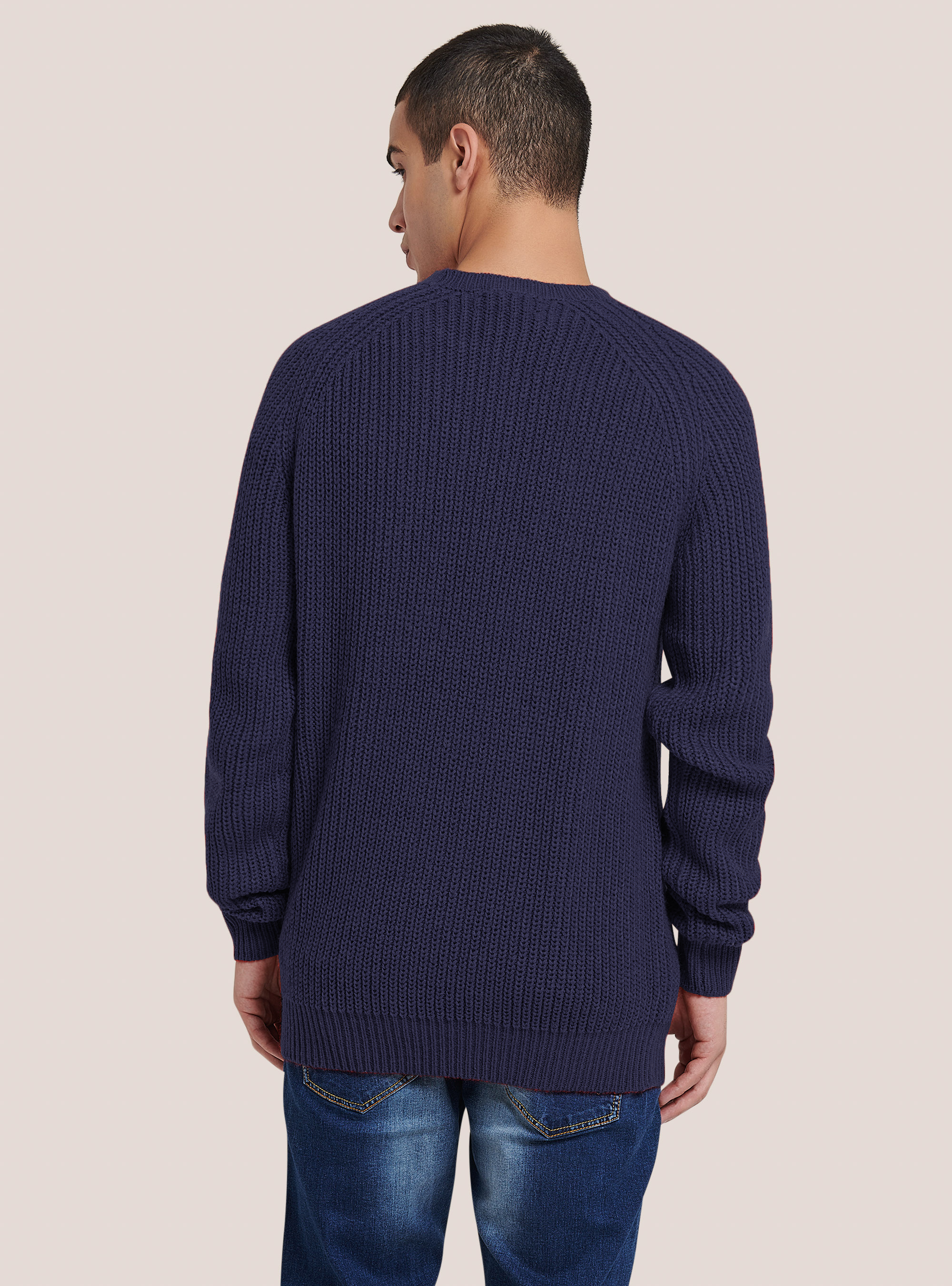 English rib crew-neck pullover, NA1 NAVY DARK