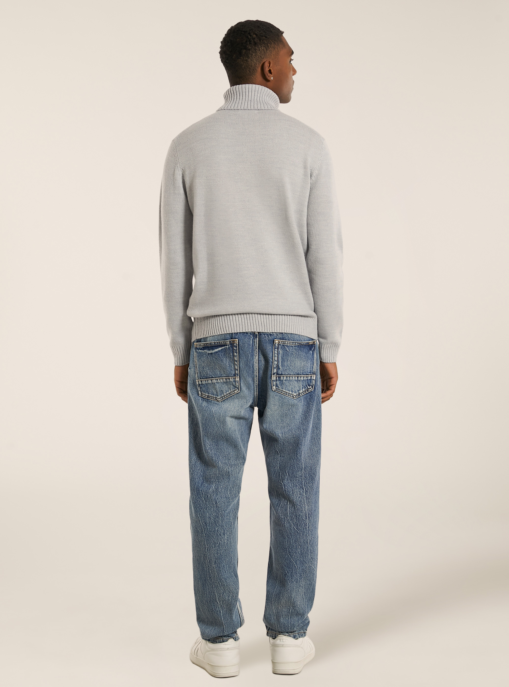 Maglione collo alto, MGY3 GREY MEL LIGHT