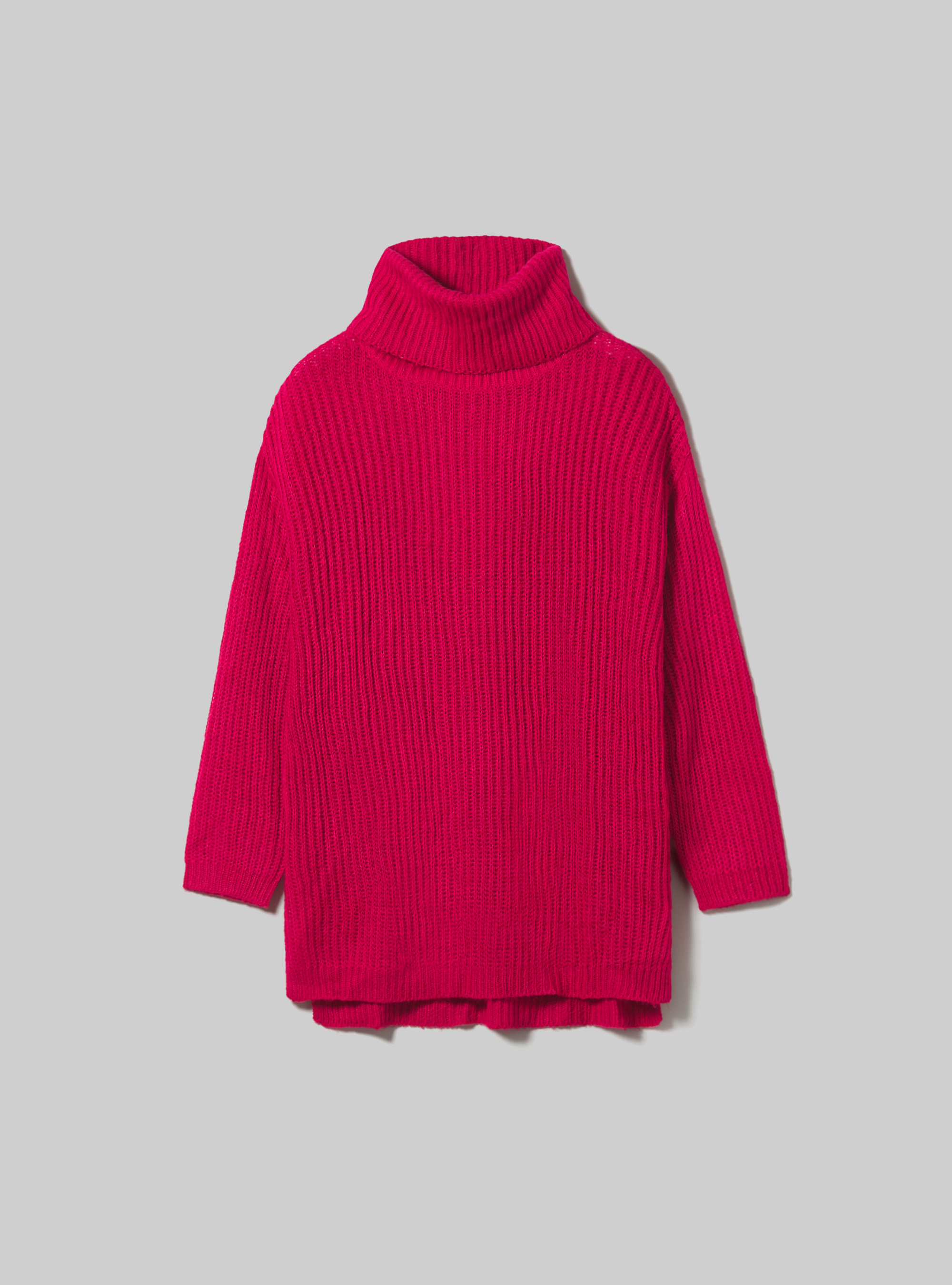 Pull à col roulé oversize, C448 FUXIA
