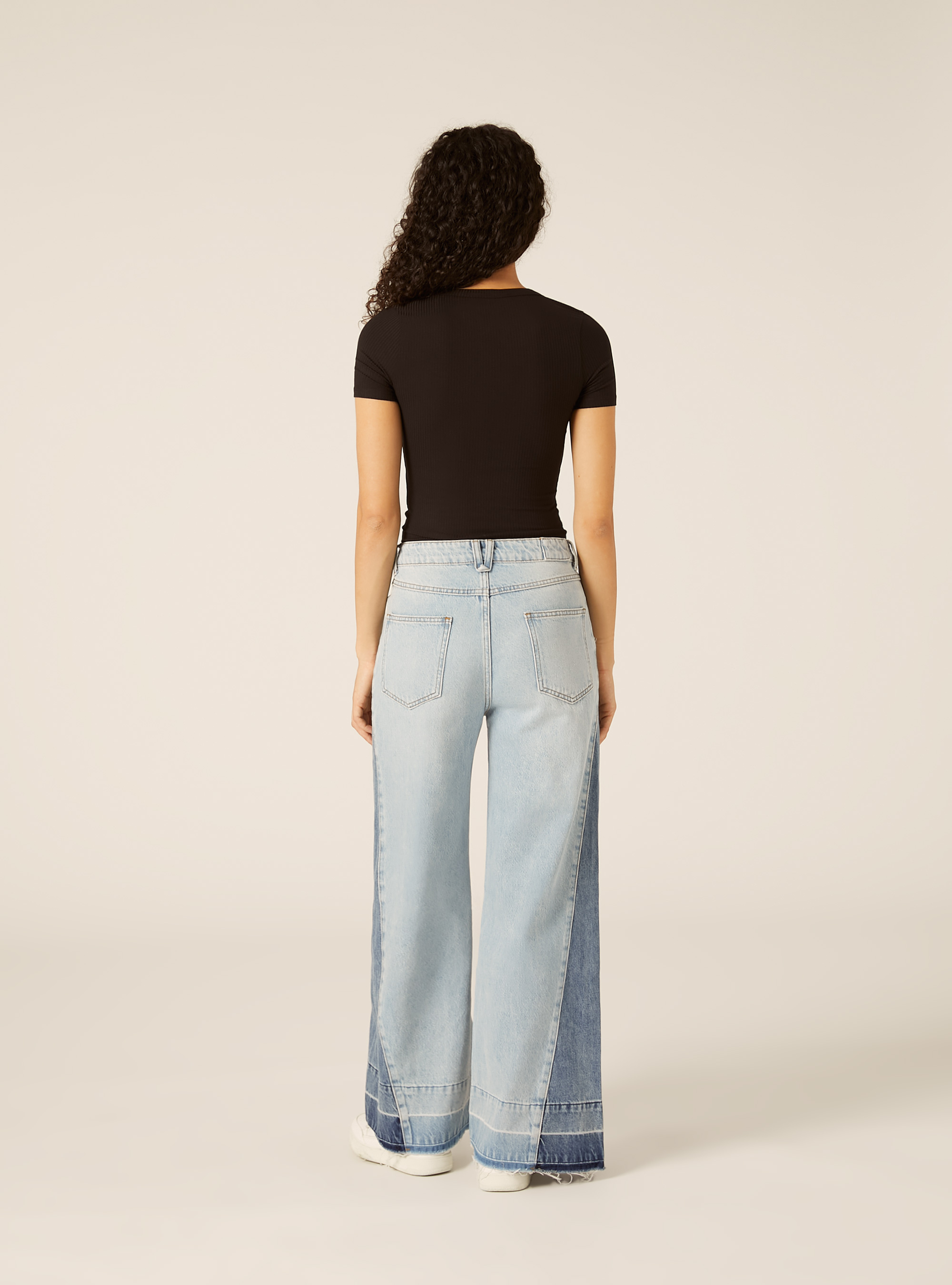 Body a coste maniche corte, BK1 BLACK