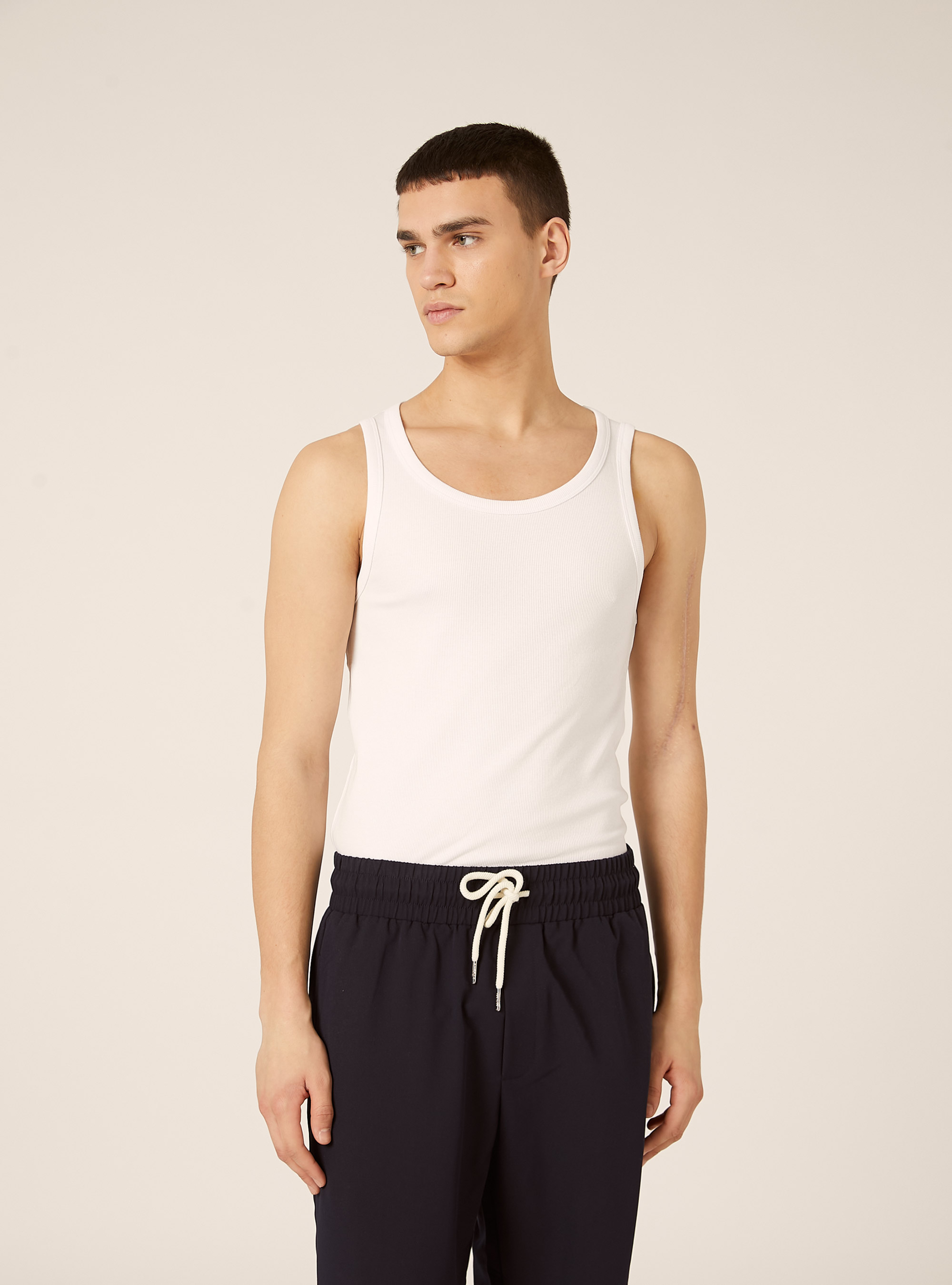 Camiseta de Tirantes B&aacute;sica Slim Fit de Canal&eacute;, WH3 WHITE