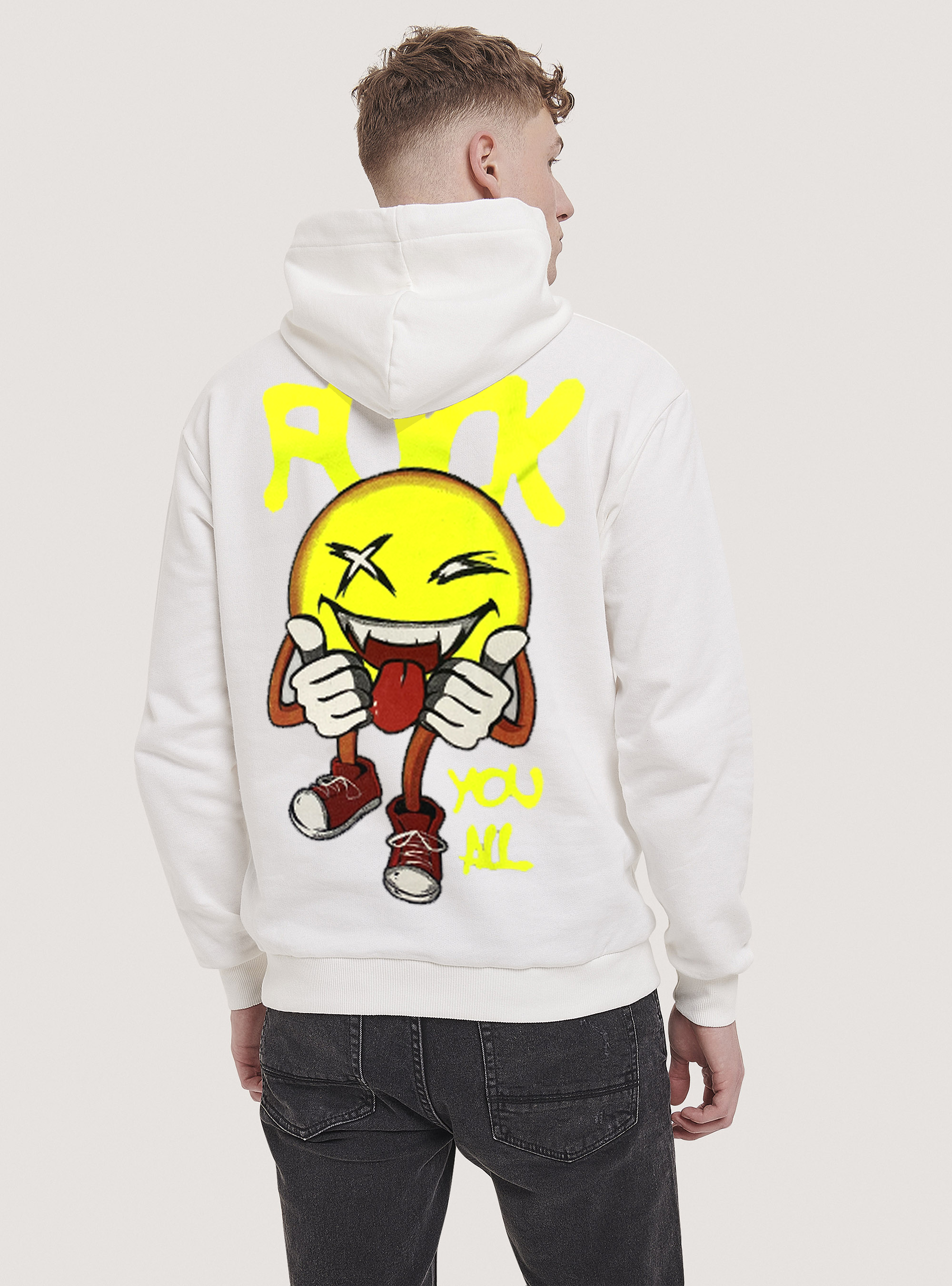 Smile Collection Hooded Sweatshirt, WH2 WHITE