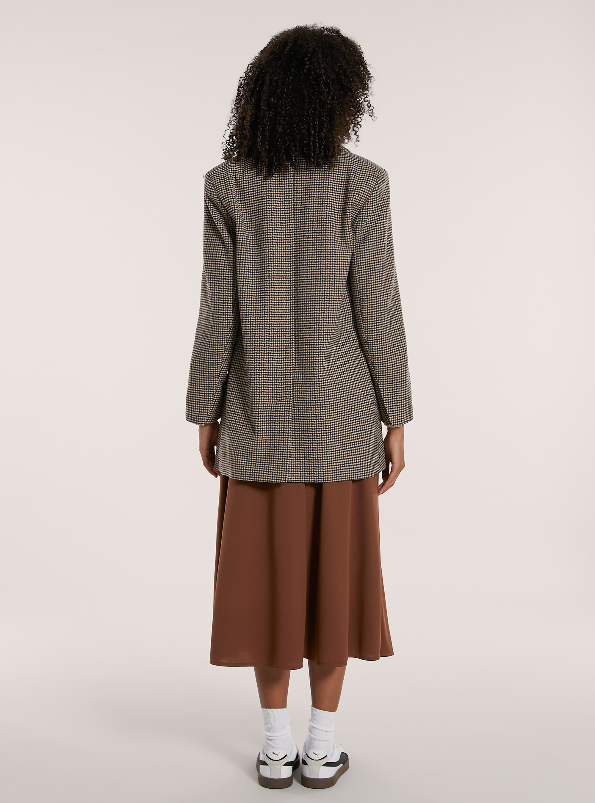 Blazer doppiopetto a quadri, BR2 BROWN MEDIUM