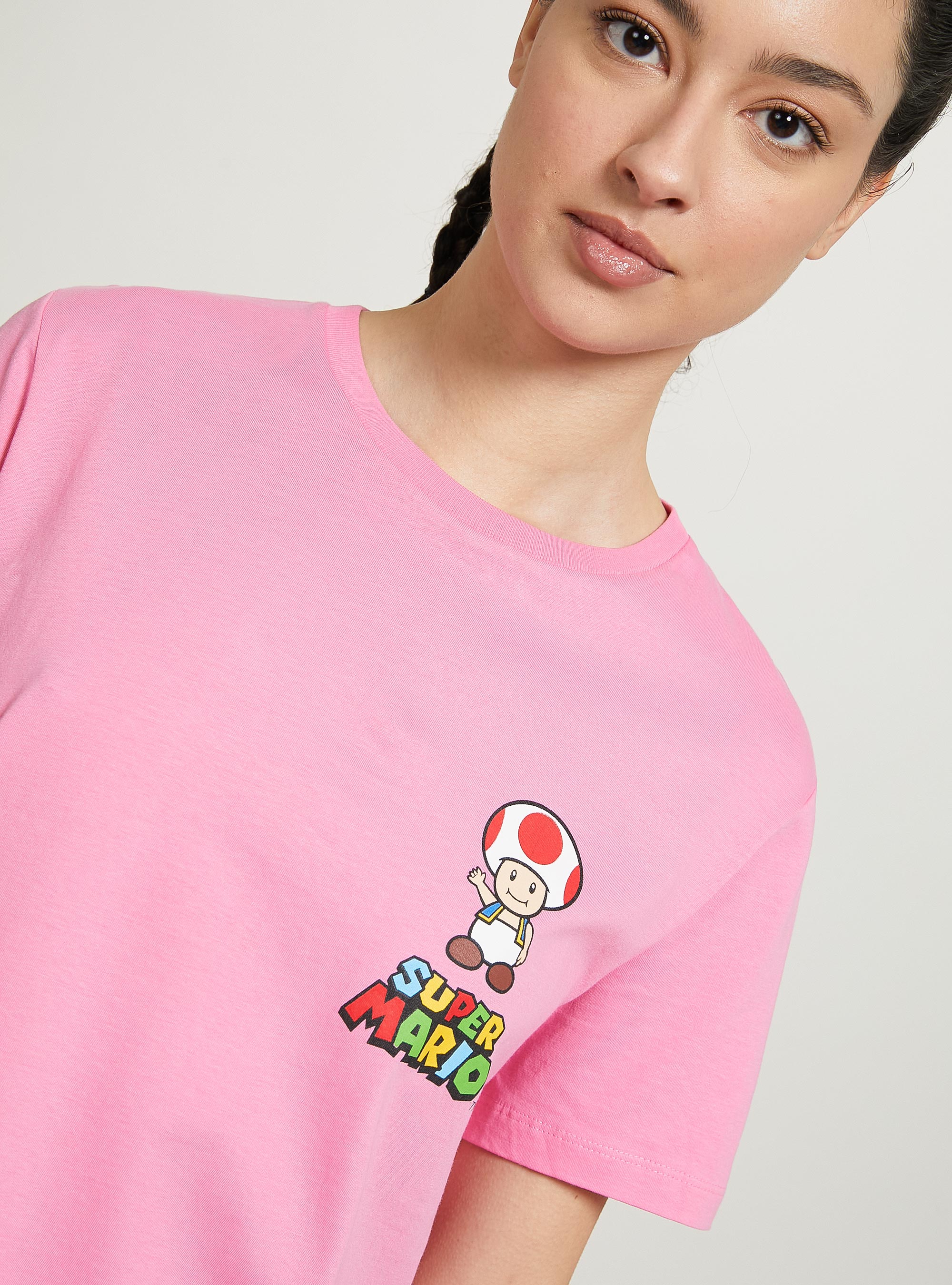 Super Mario / Alcott T-shirt, PK2 PINK MEDIUM