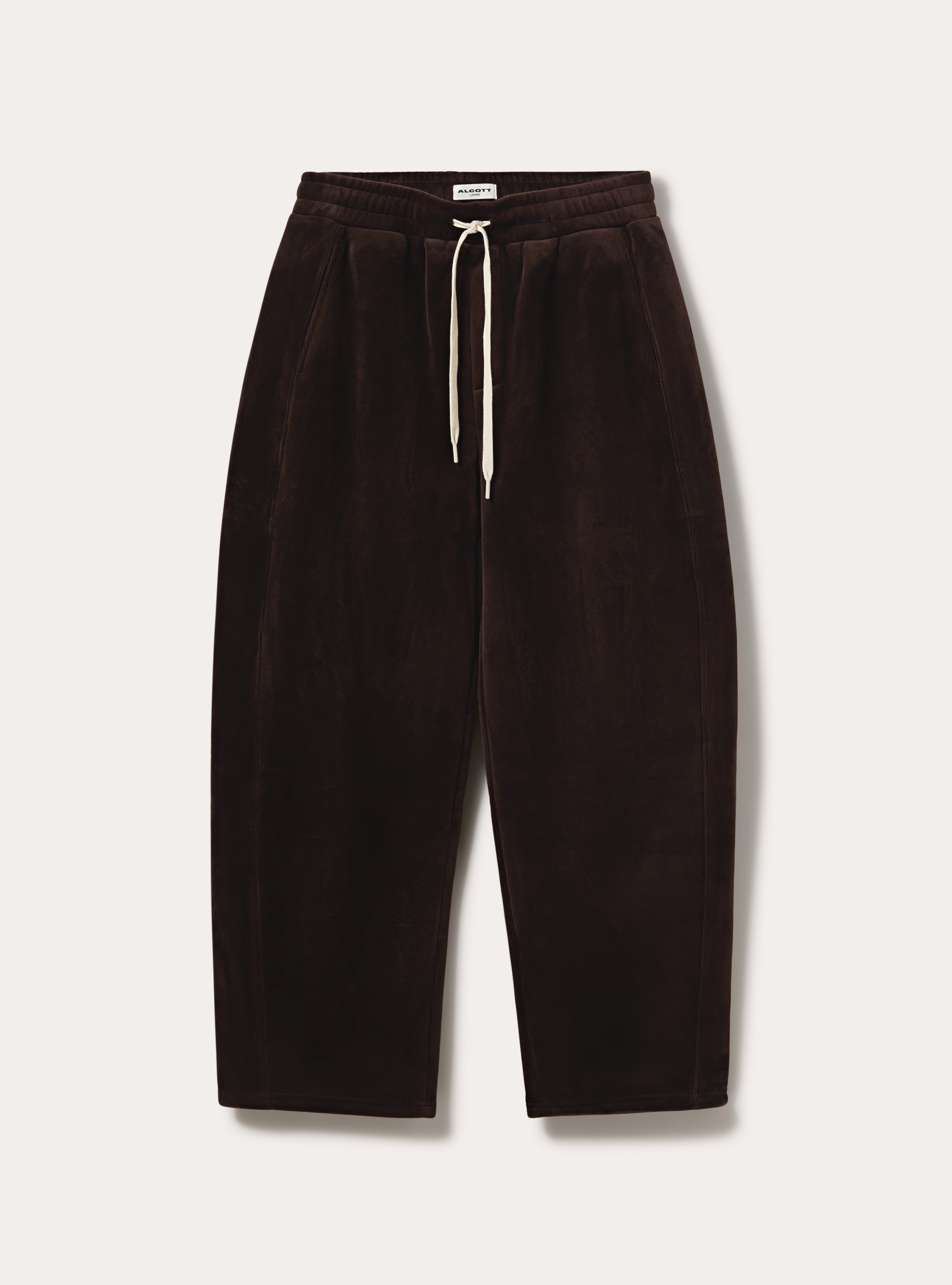 Pantalone in velluto a coste barrel fit, BR1 BROWN DARK