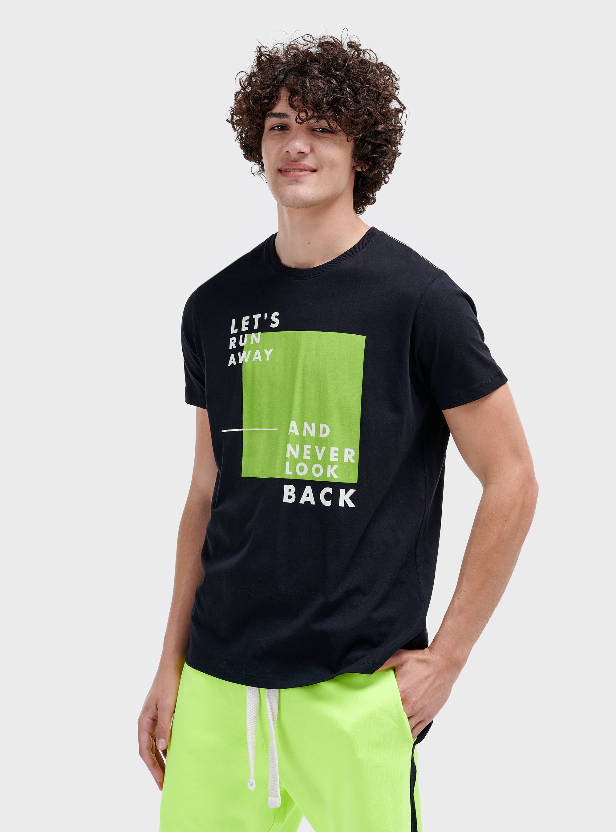 Printed t-shirt, BLACK