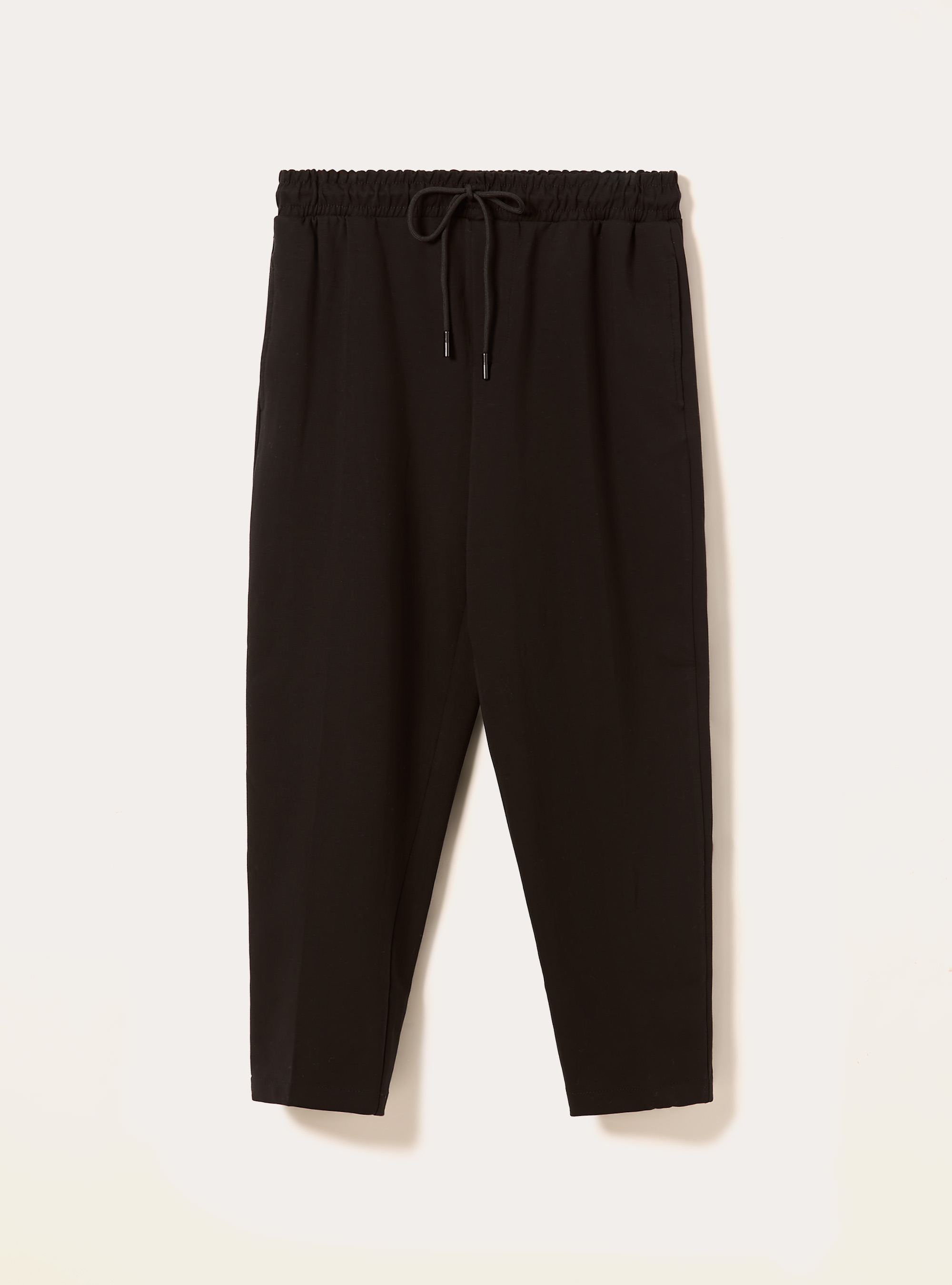 Pantalon jogger carrot fit en néoprène, BK1 BLACK