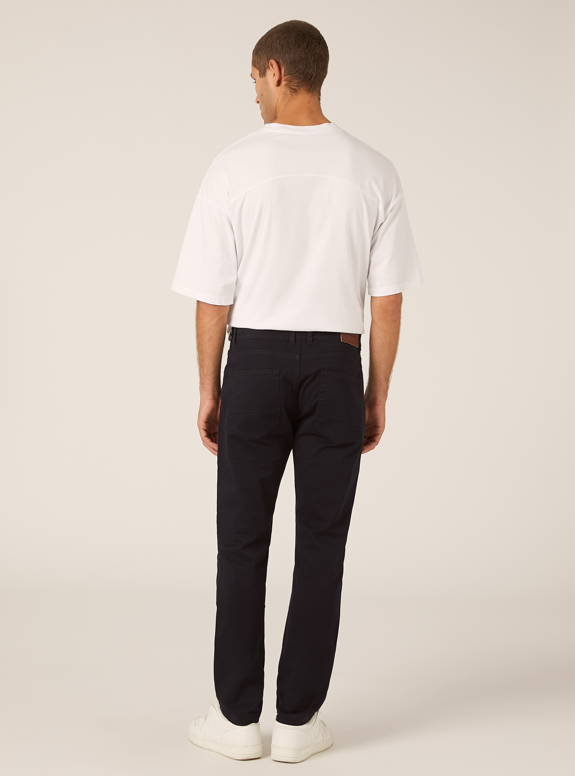 Pantalones pitillo de algodón, NA1 NAVY DARK