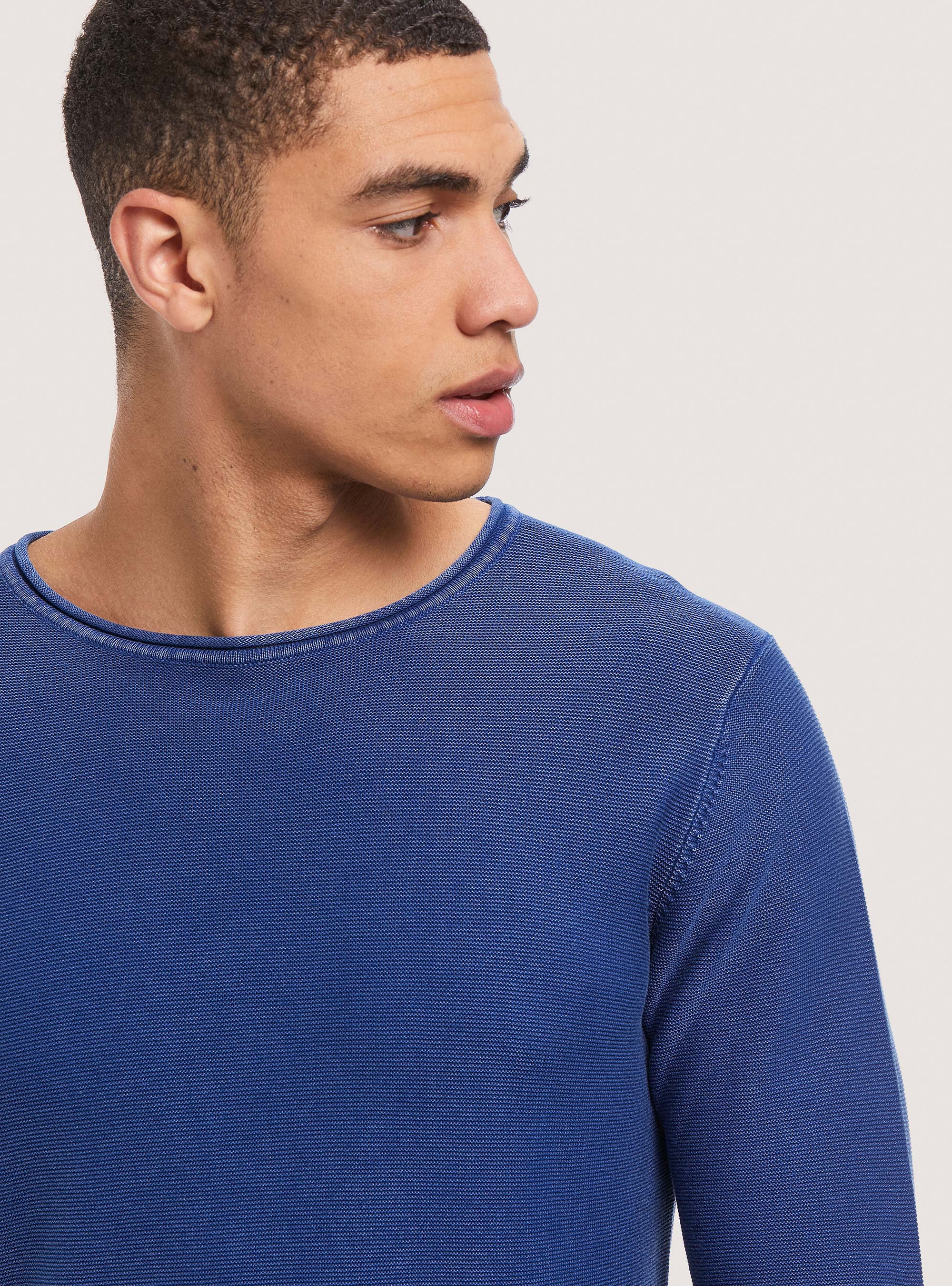 Pullover acidato in cotone, BLU ROYAL