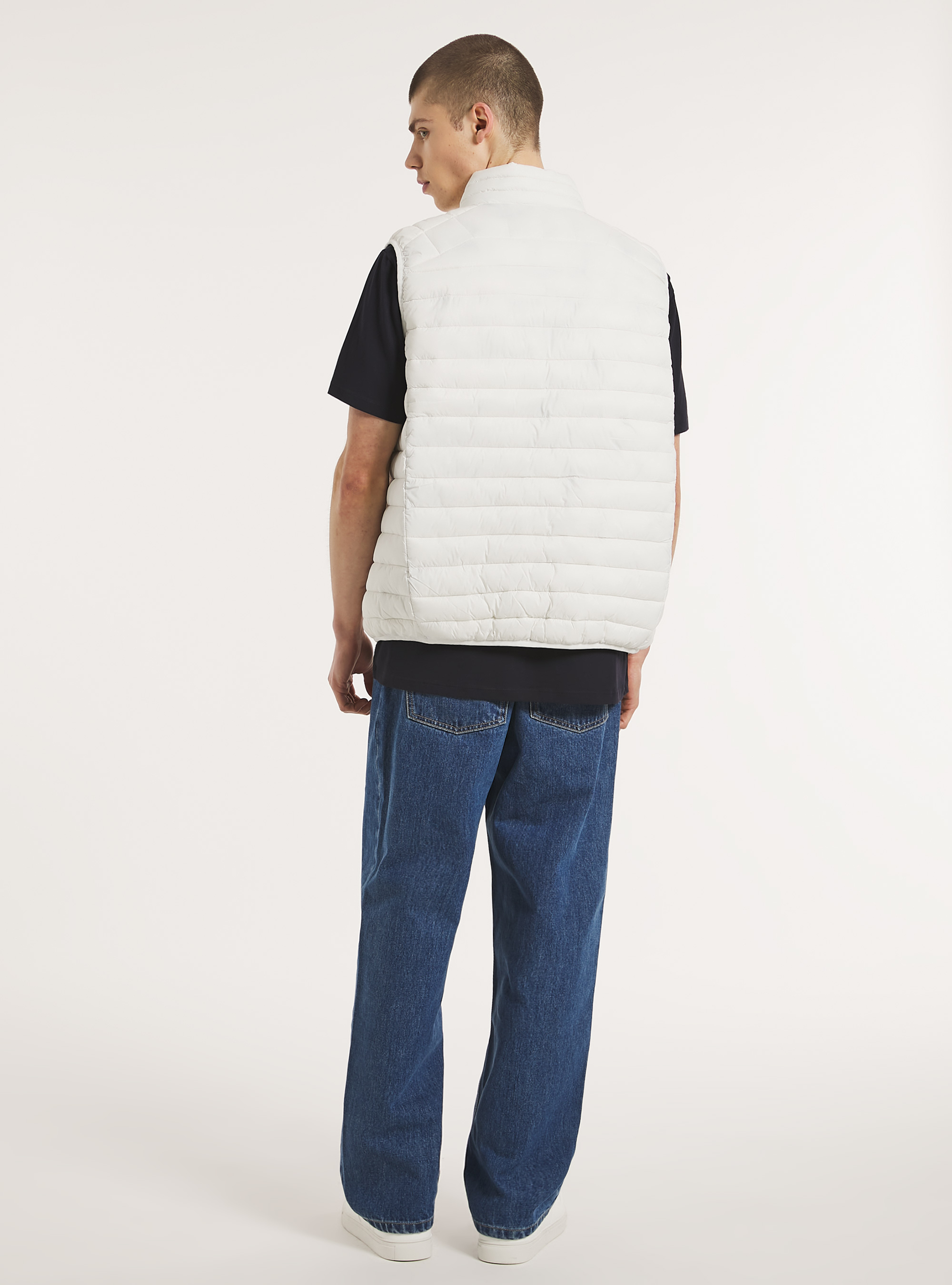 Padded sleeve jacket with contrasting zip, WH2 WHITE