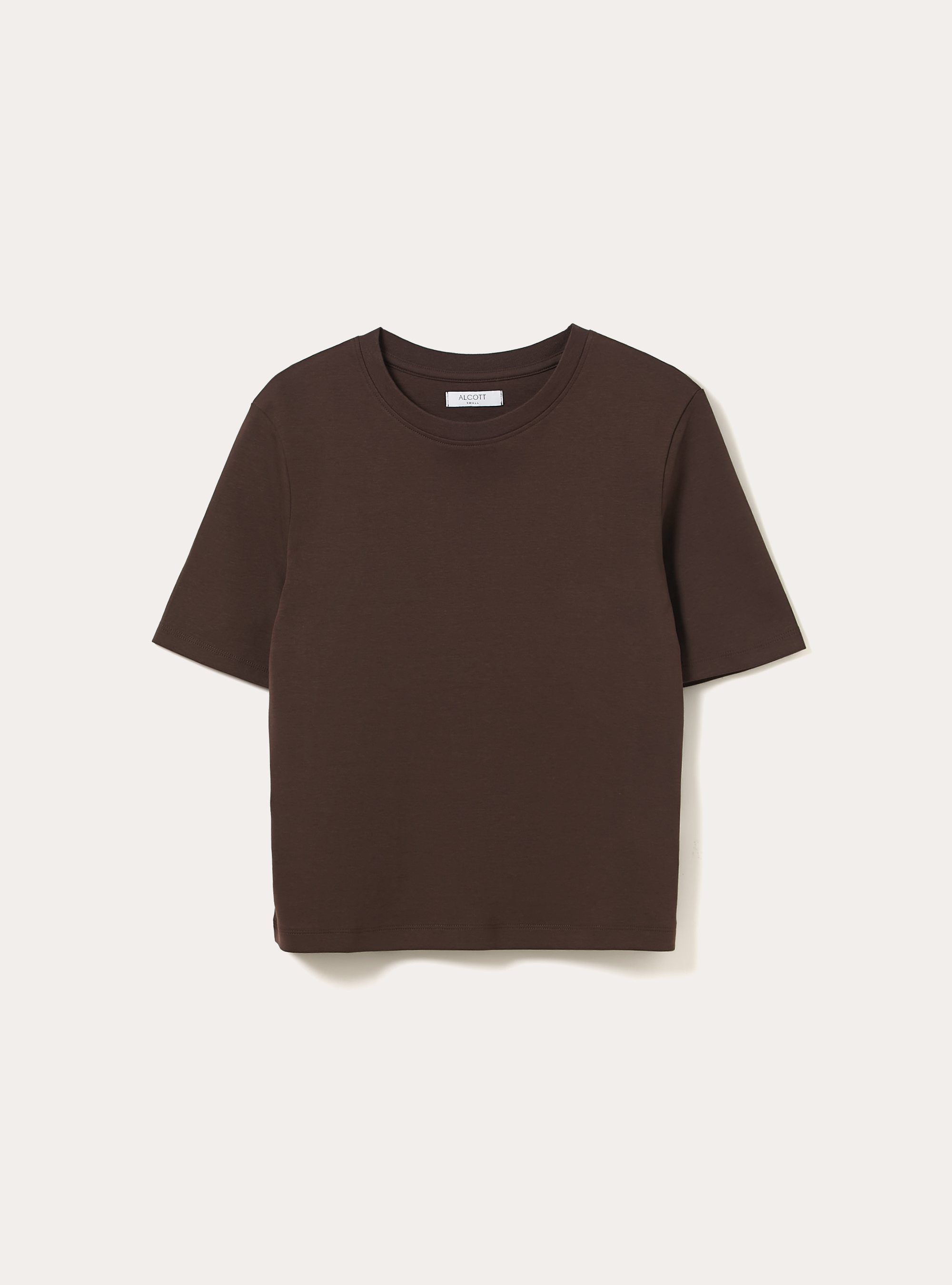 T-shirt regular in interlock, BR1 BROWN DARK