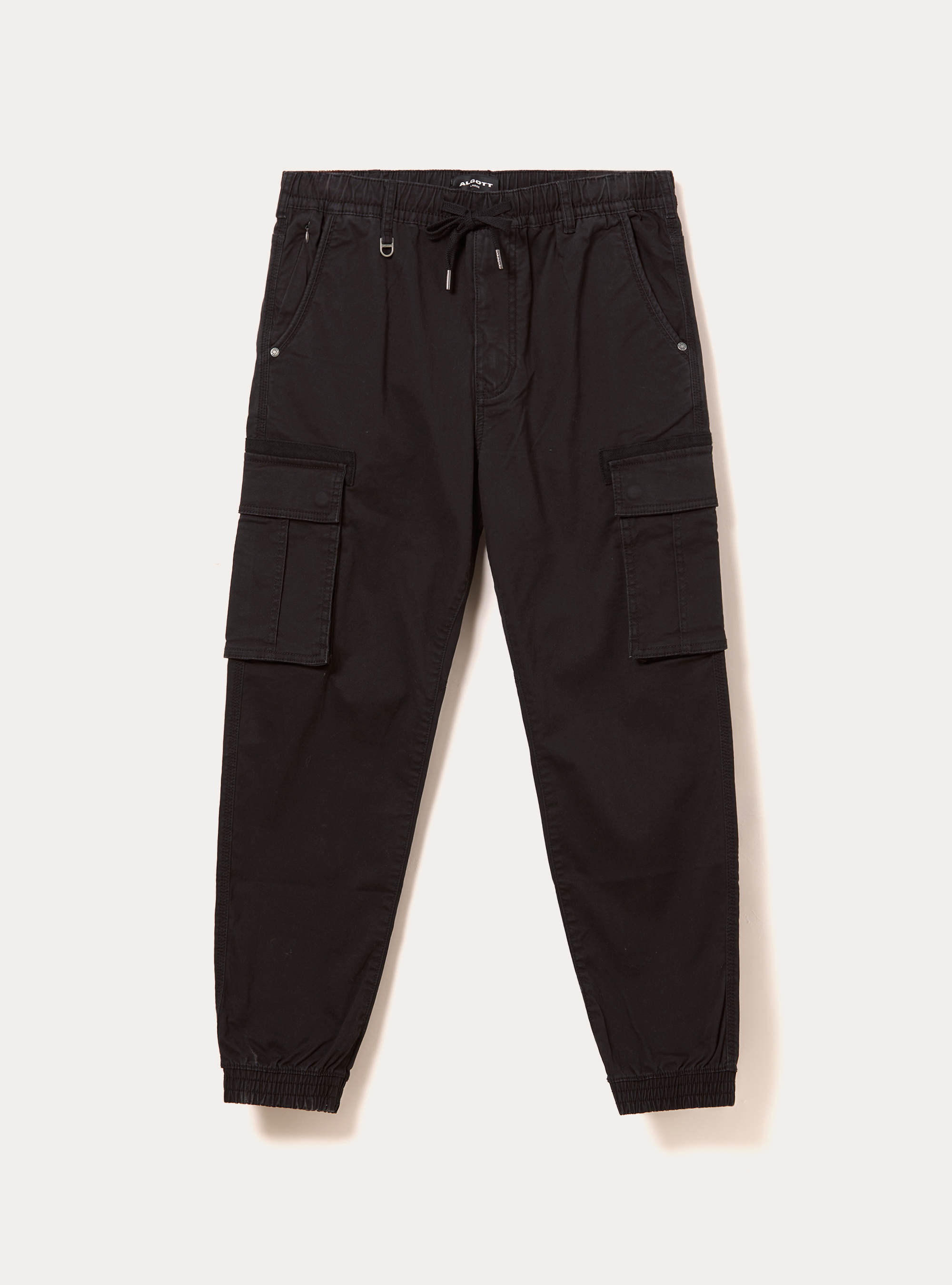 Stretch twill cargo jogger pants, BK1 BLACK