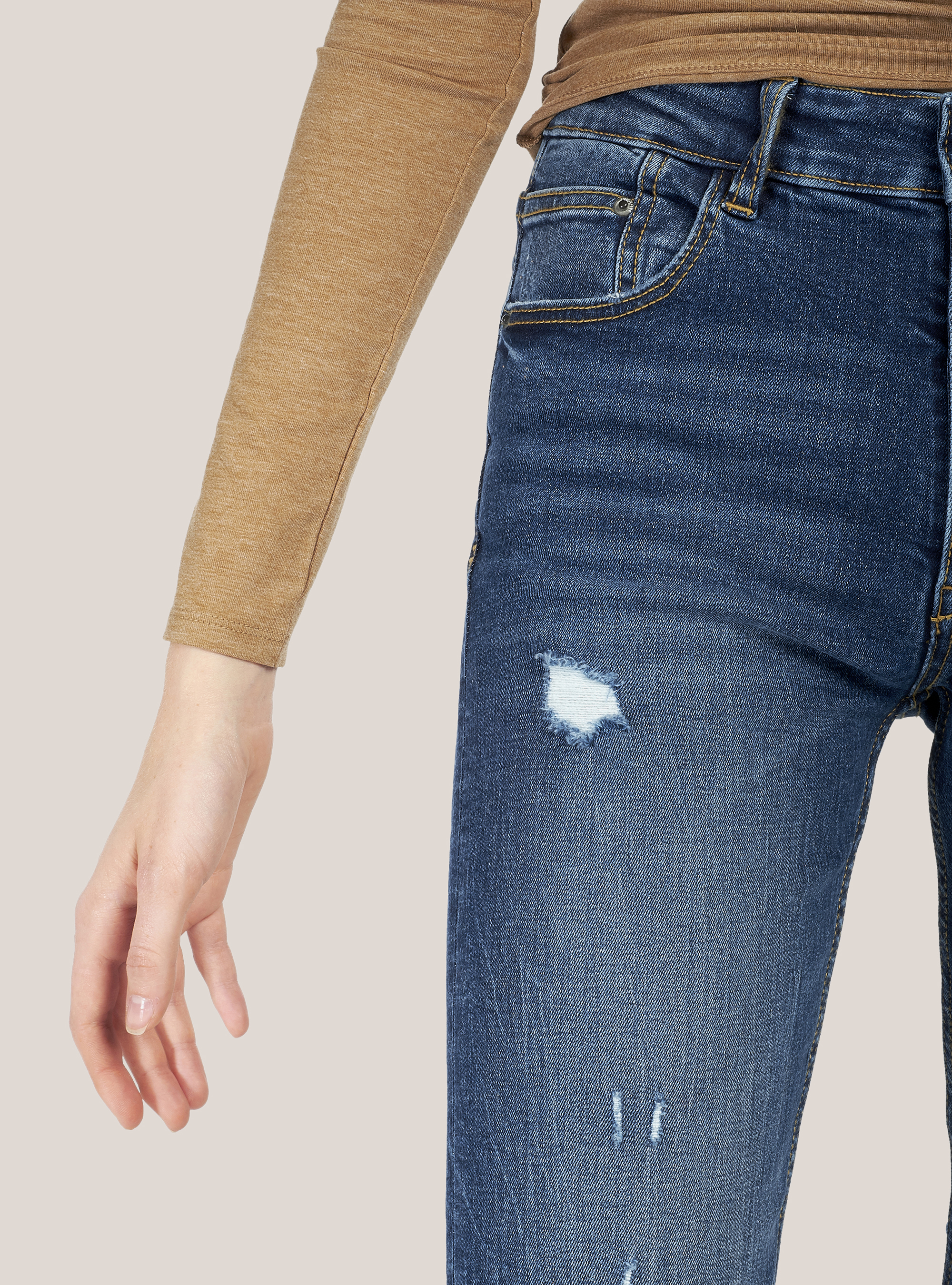 JEANS SKINNY HIGH WAIST, BLUE NAVY