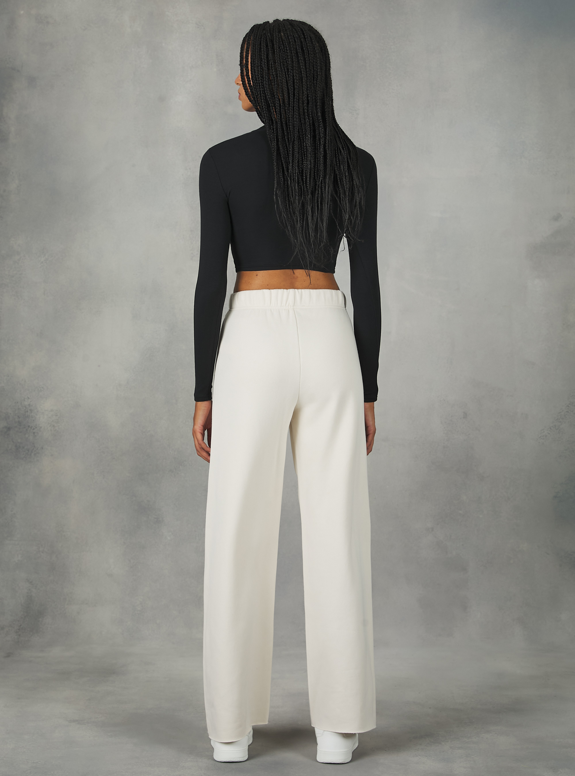 Jogger de pernera ancha college, CR2 CREAM MEDIUM