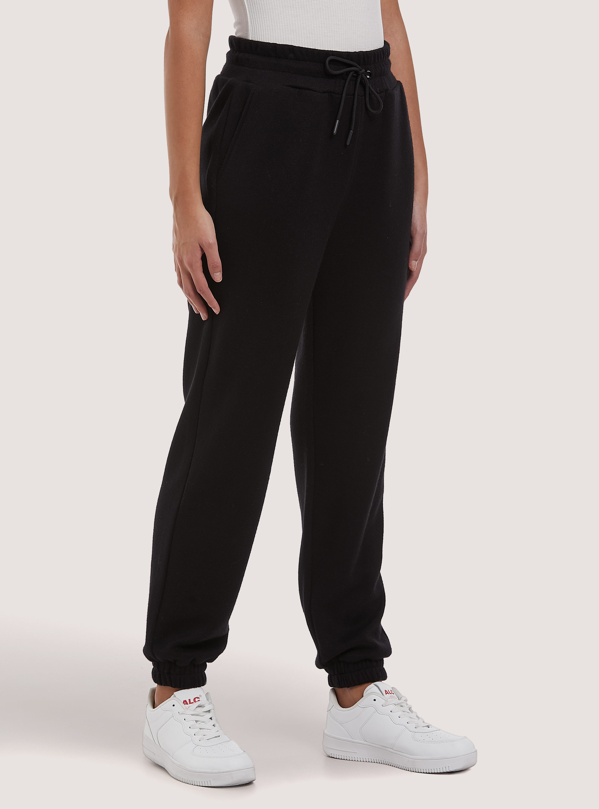 Pantaloni jogger soft touch, NERO