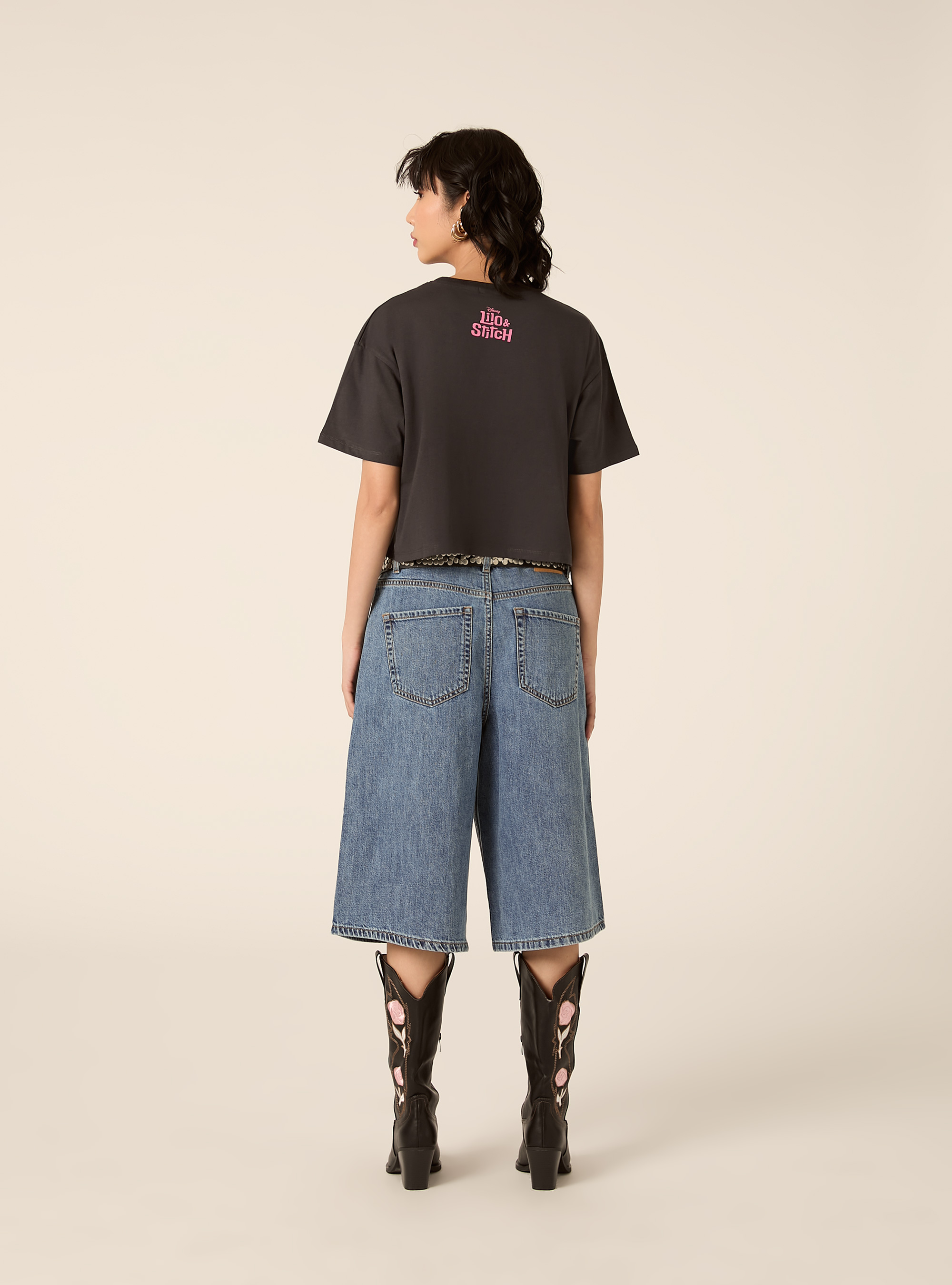 Lilo and Stitch T-shirt/ Alcott, BK3 BLACK CHARCOAL