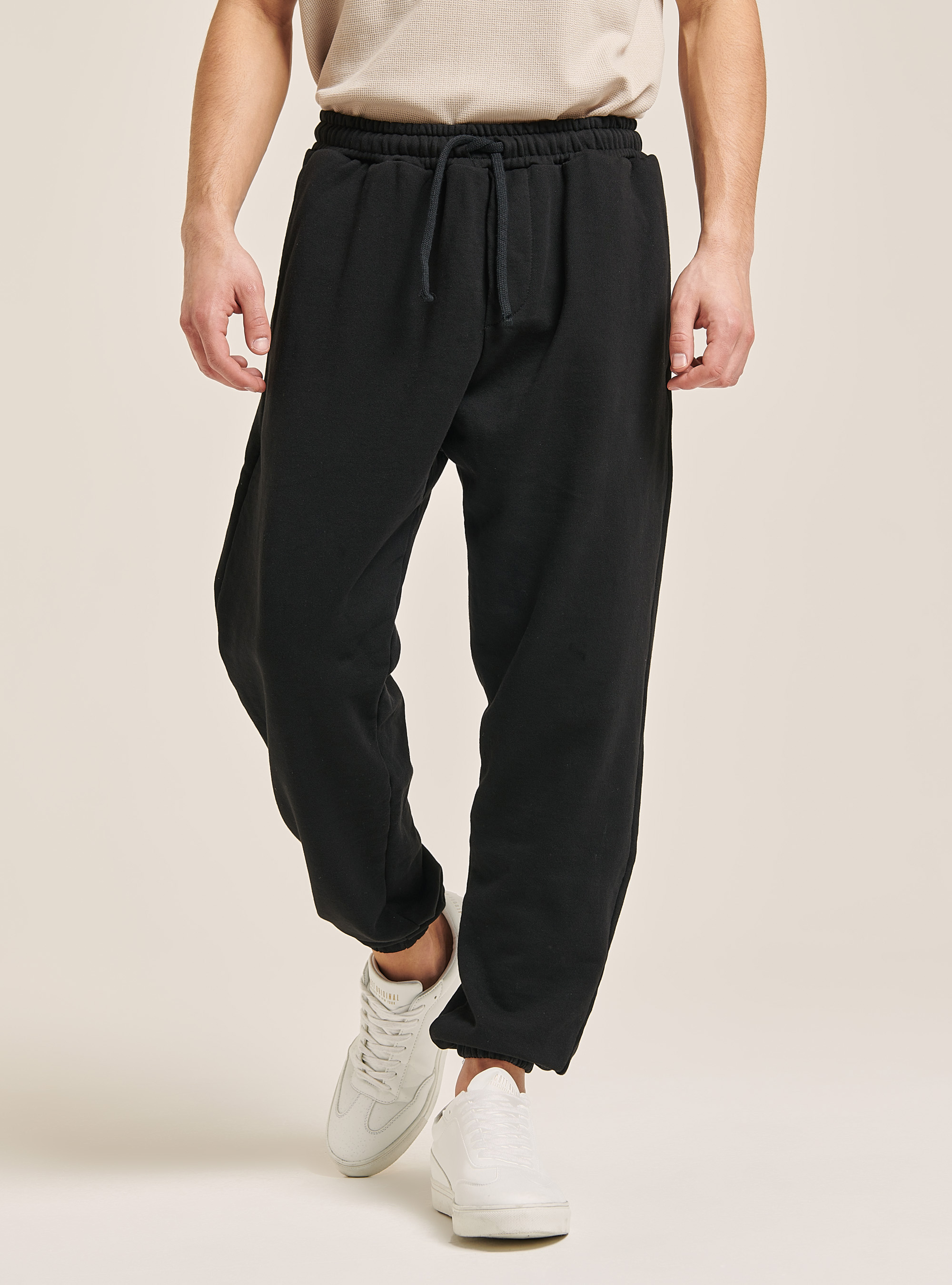 Pantaloni jogger in cotone, NERO