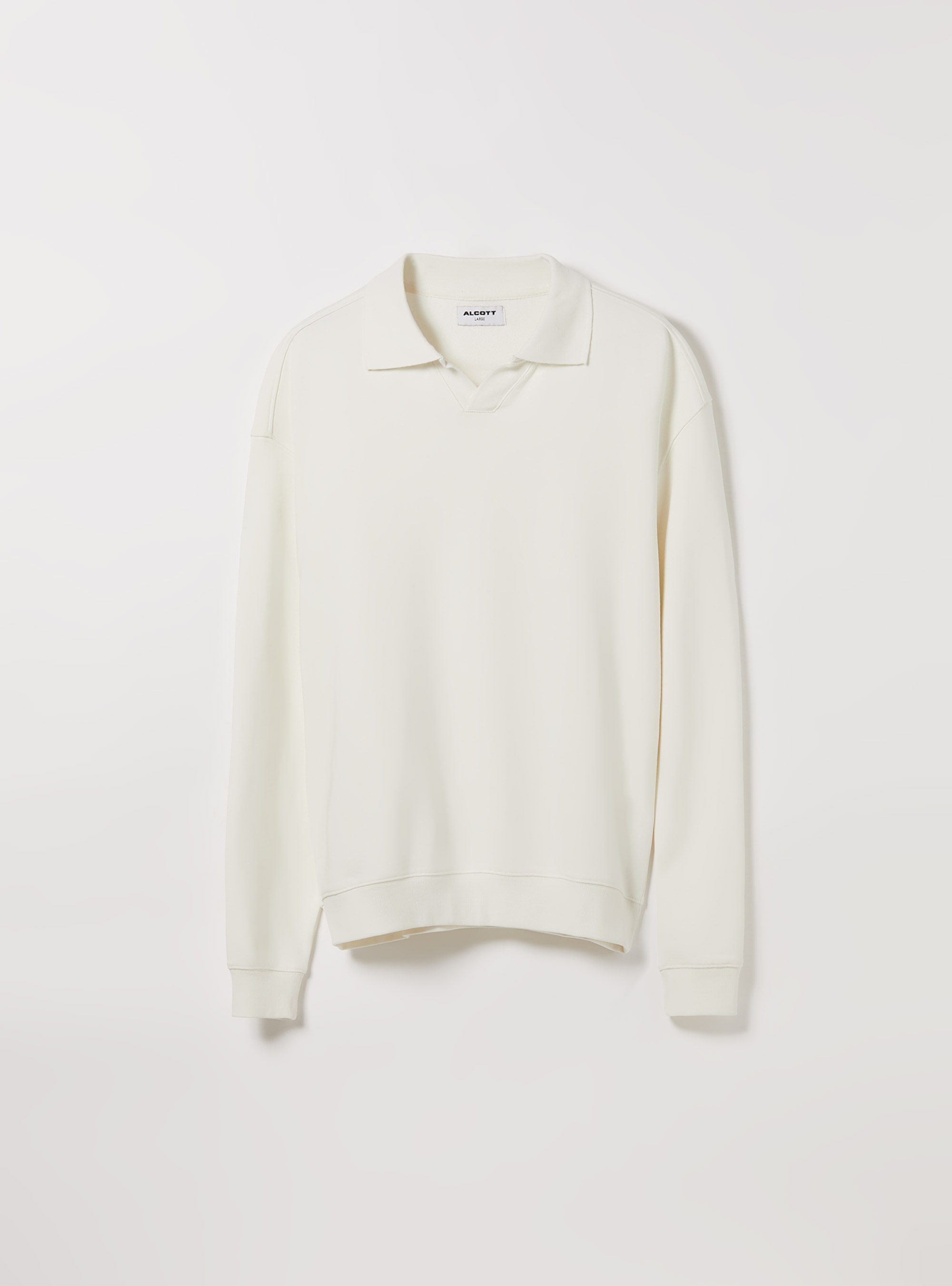 Sudadera de algodón con cuello de polo, WH1 OFF WHITE