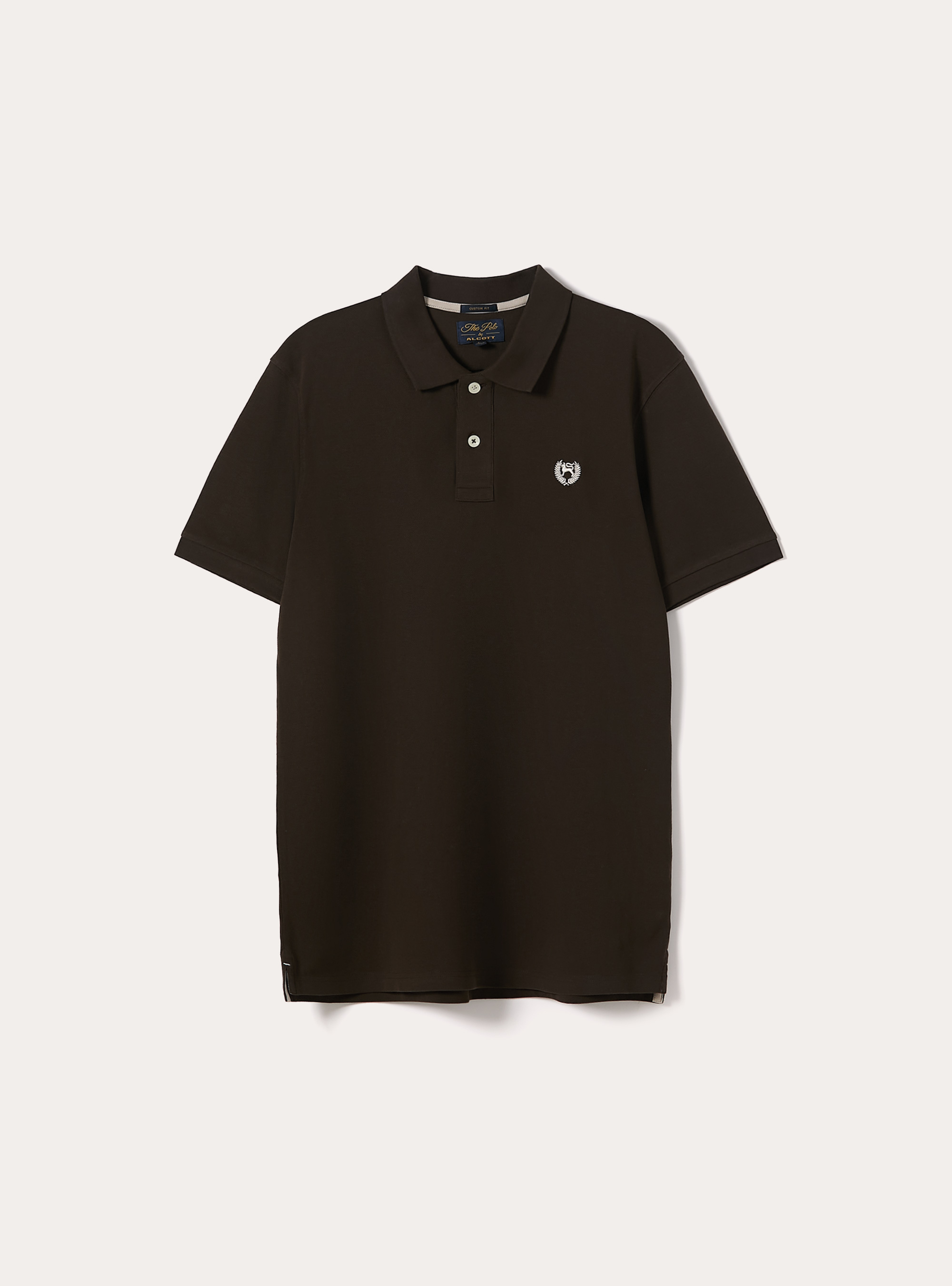 Poloshirt aus Baumwollpiqu&eacute; mit Stickerei, BR1 BROWN DARK
