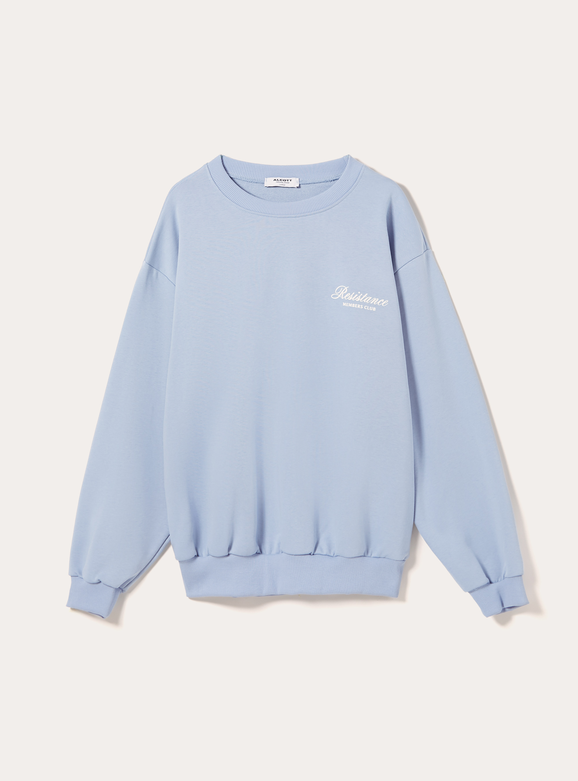 Boxy fit sweatshirt with print, AZ3 AZURE LIGHT