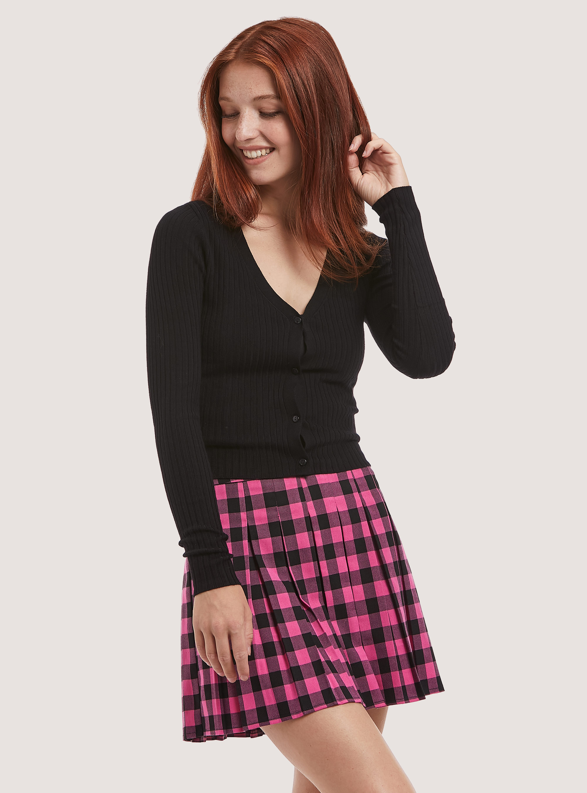 Cardigan cropped pullover cotel&eacute;, BK1 BLACK