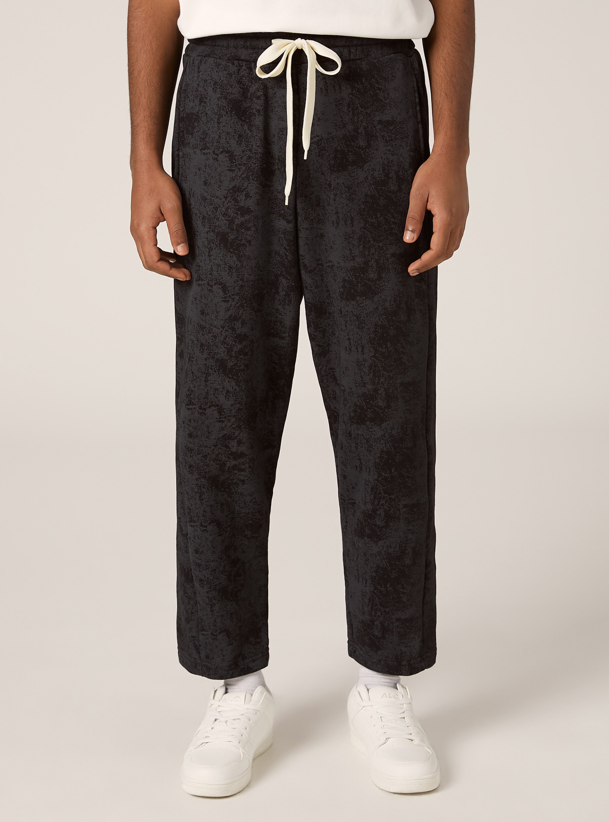 Marbled jogger pants, BK1 BLACK