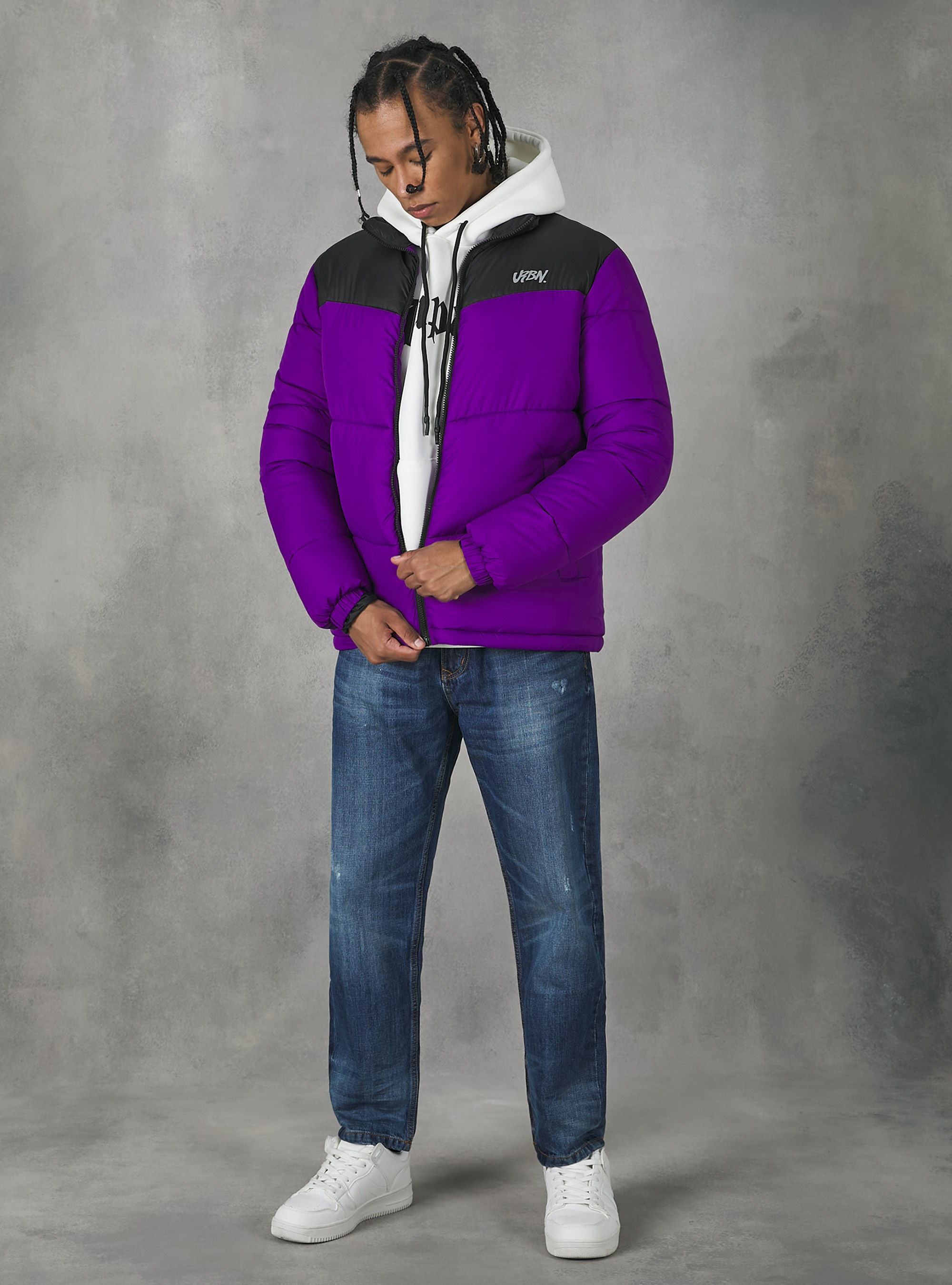 Colour block jacket, VI2 VIOLET MEDIUM
