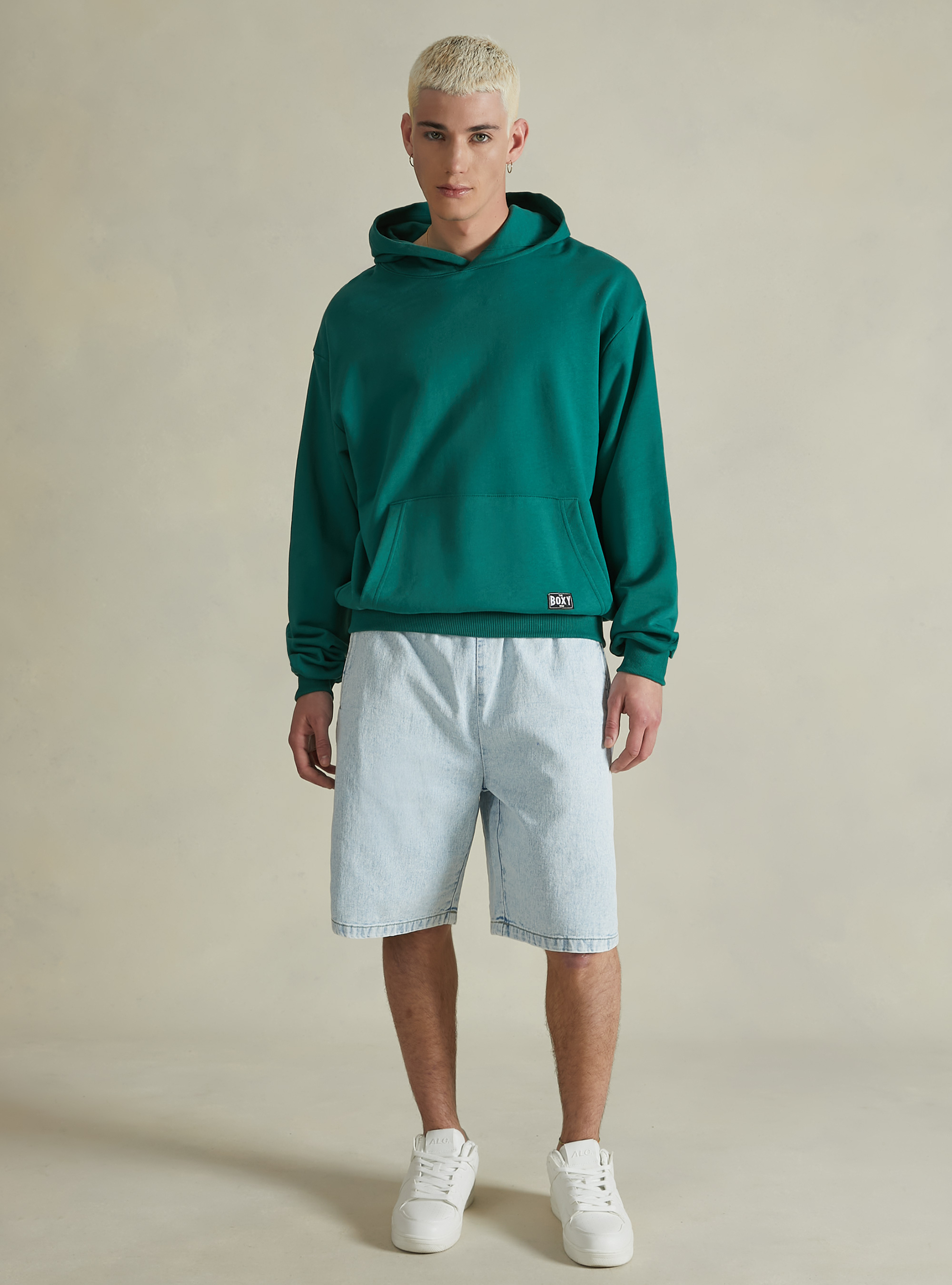 Boxy fit hoodie, GN2 GREEN MEDIUM