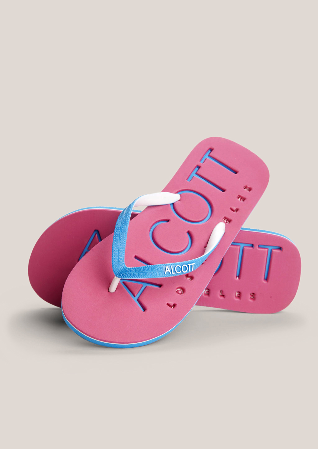 Flip flops with logo, C4444 FUXIA