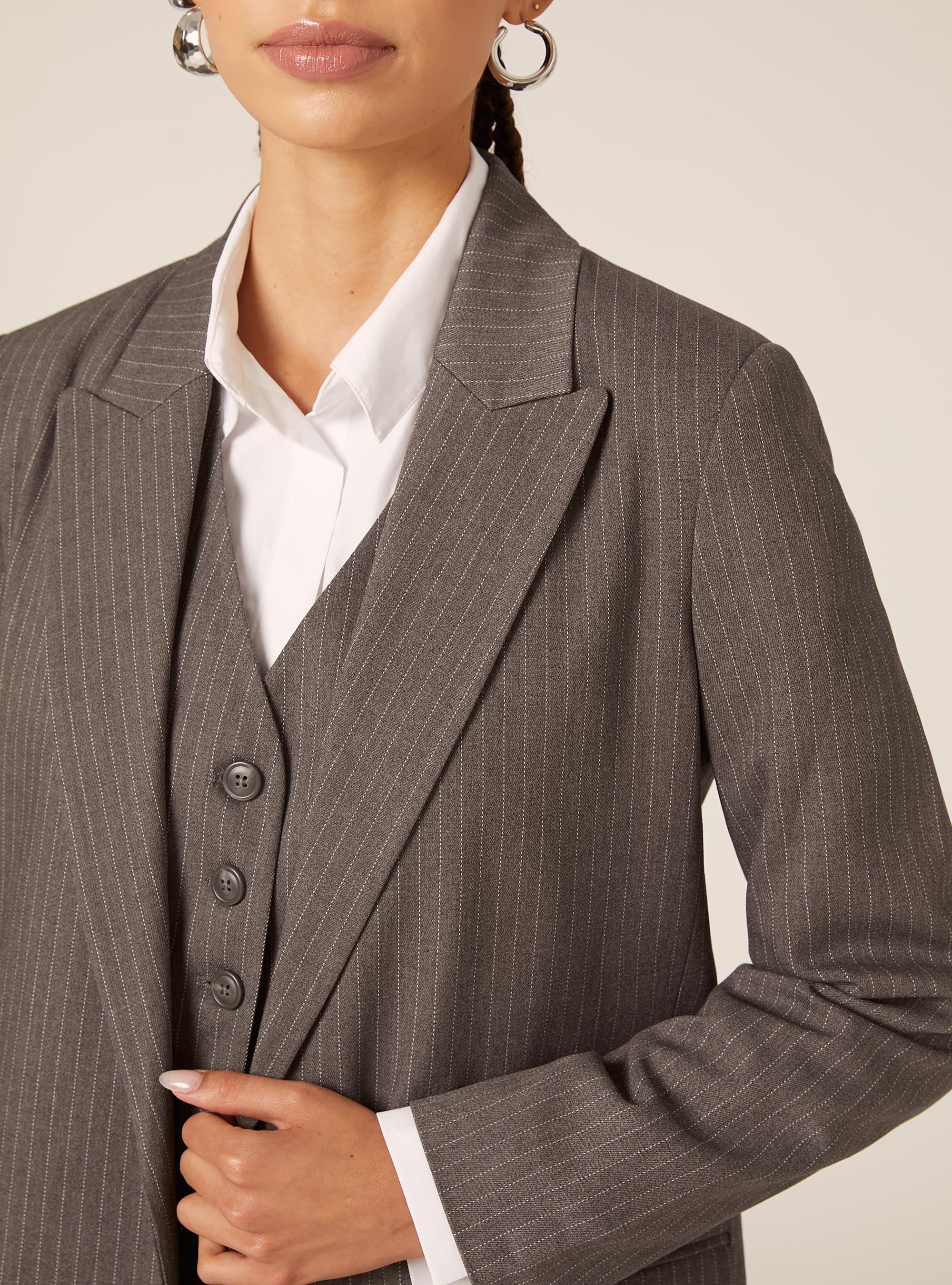 Blazer estampado, MGY1 GREY MEL DARK