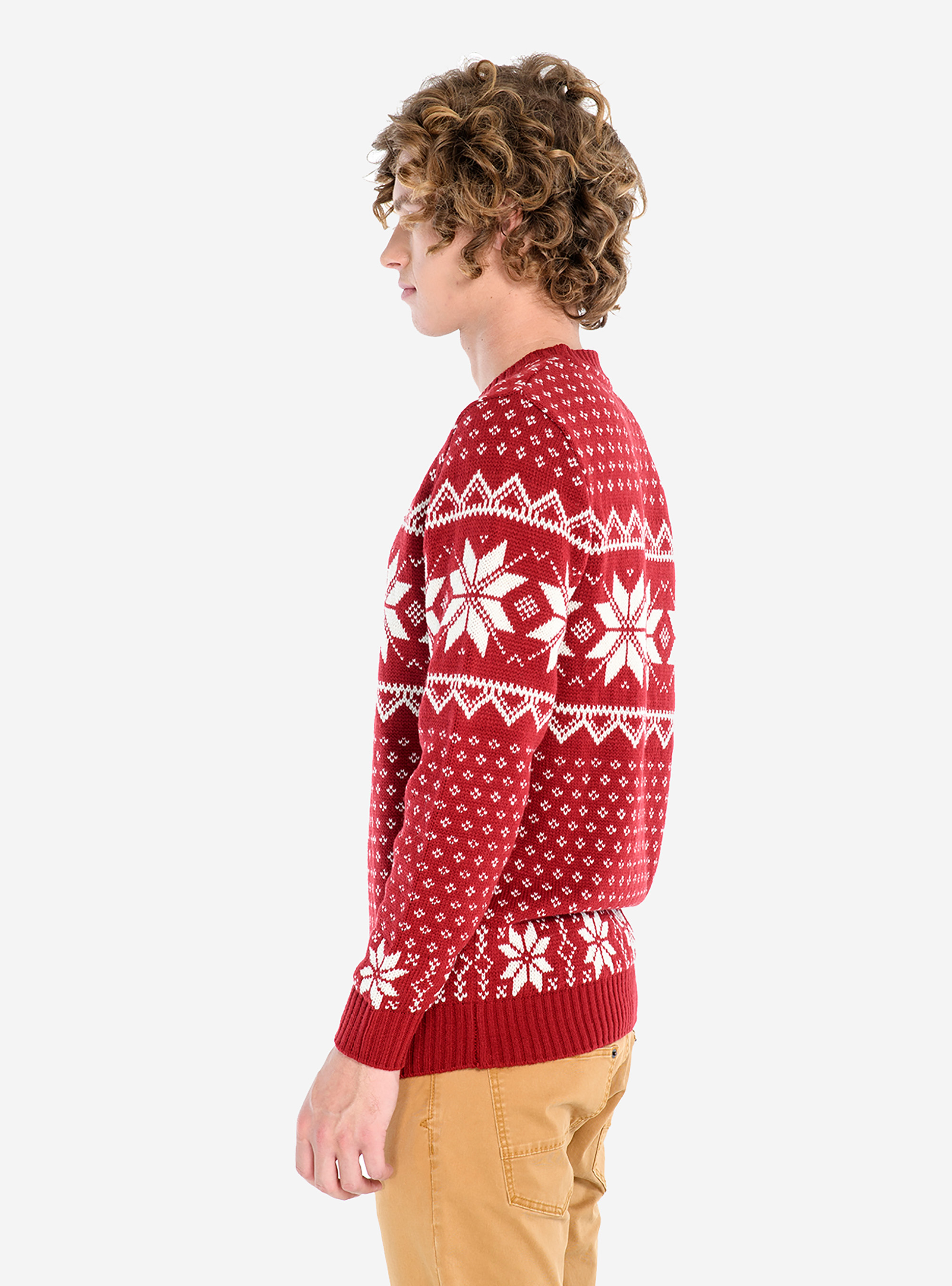 JAQUARD PULLOVER, RED