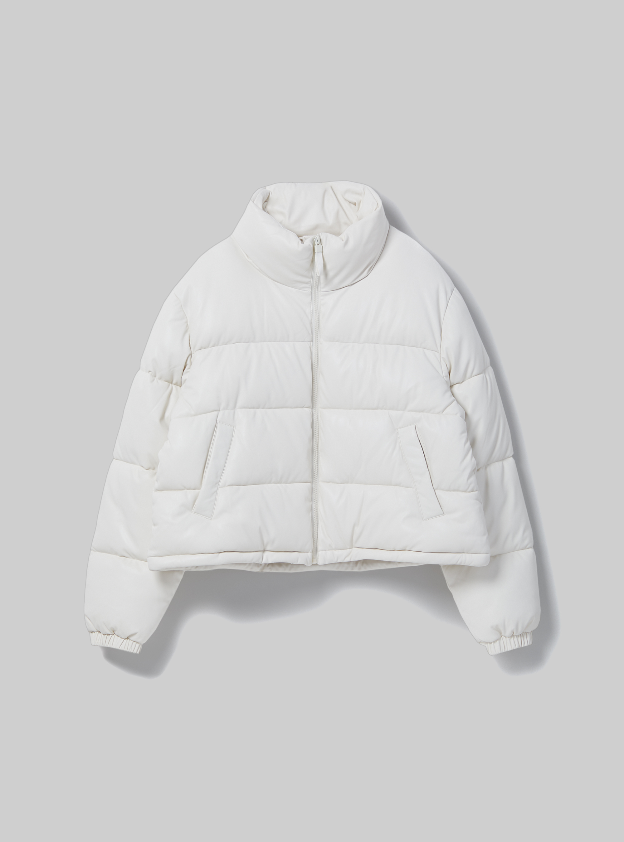 Cropped leather-effect jacket, WH2 WHITE