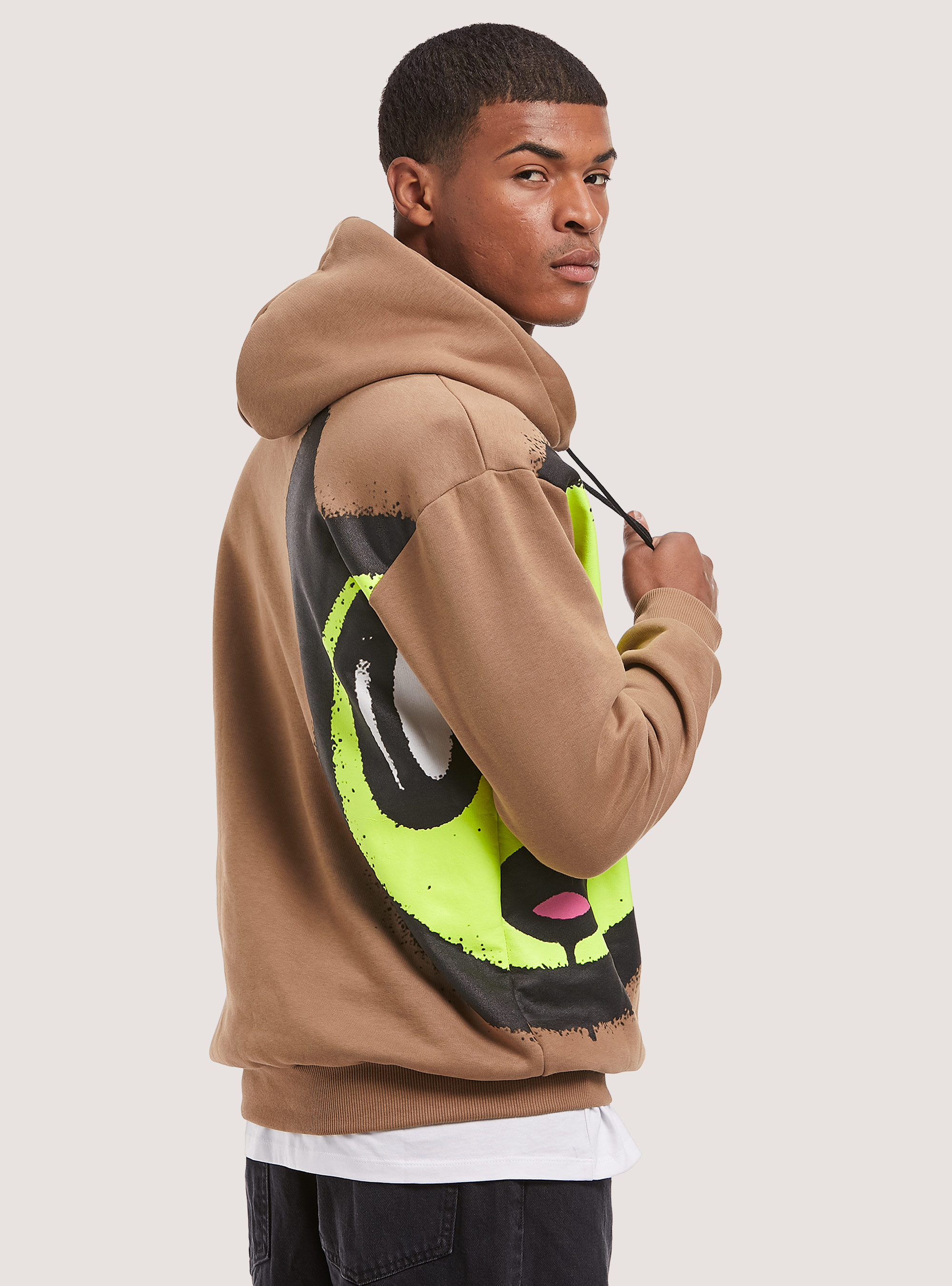 Sweatshirt with Smile Collection print, BG1 BEIGE DARK