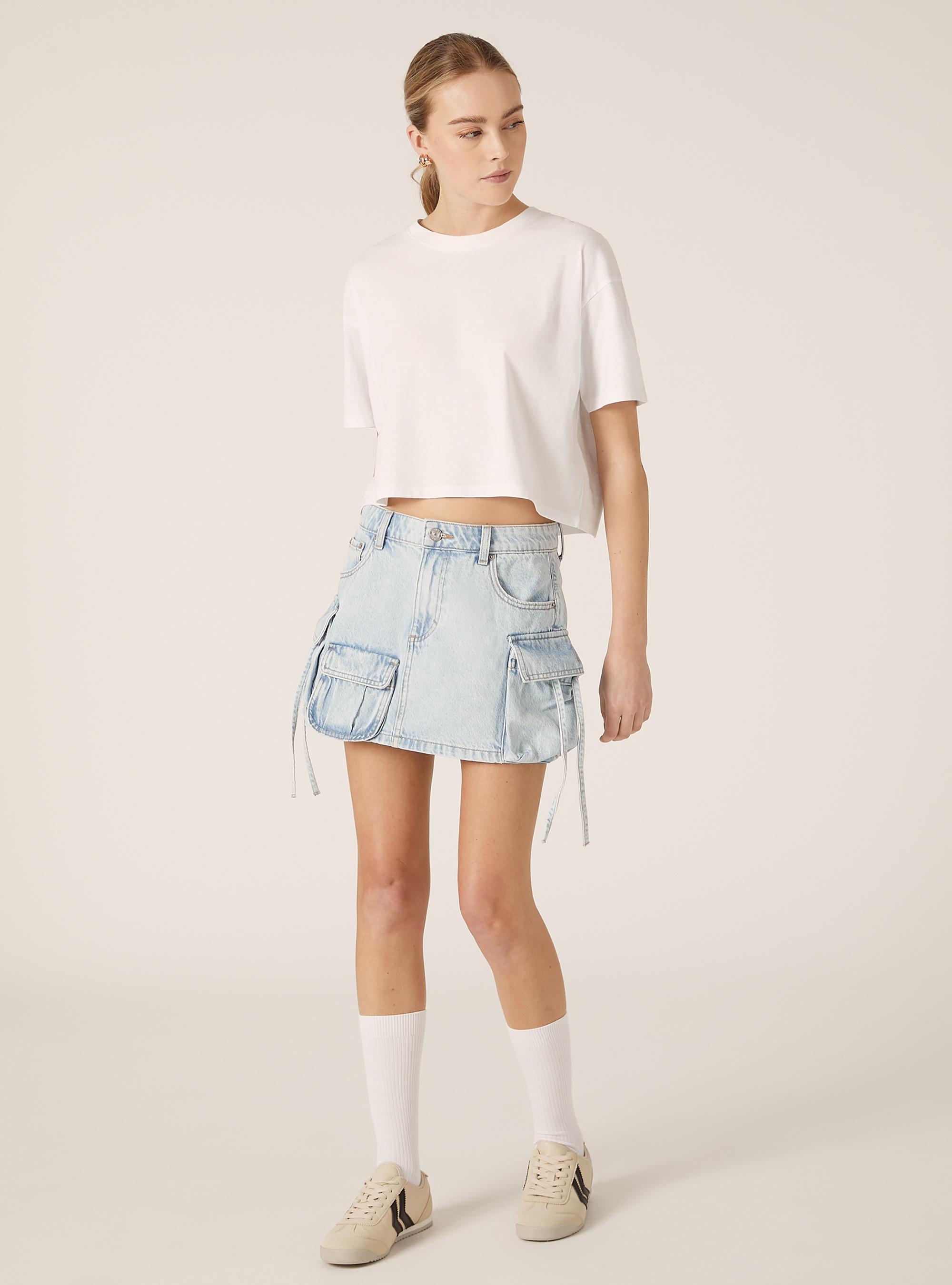 【ANDMARY】アンドマリー Fur pocket denim skirt ANDMARY】Fur pocket denim skirt