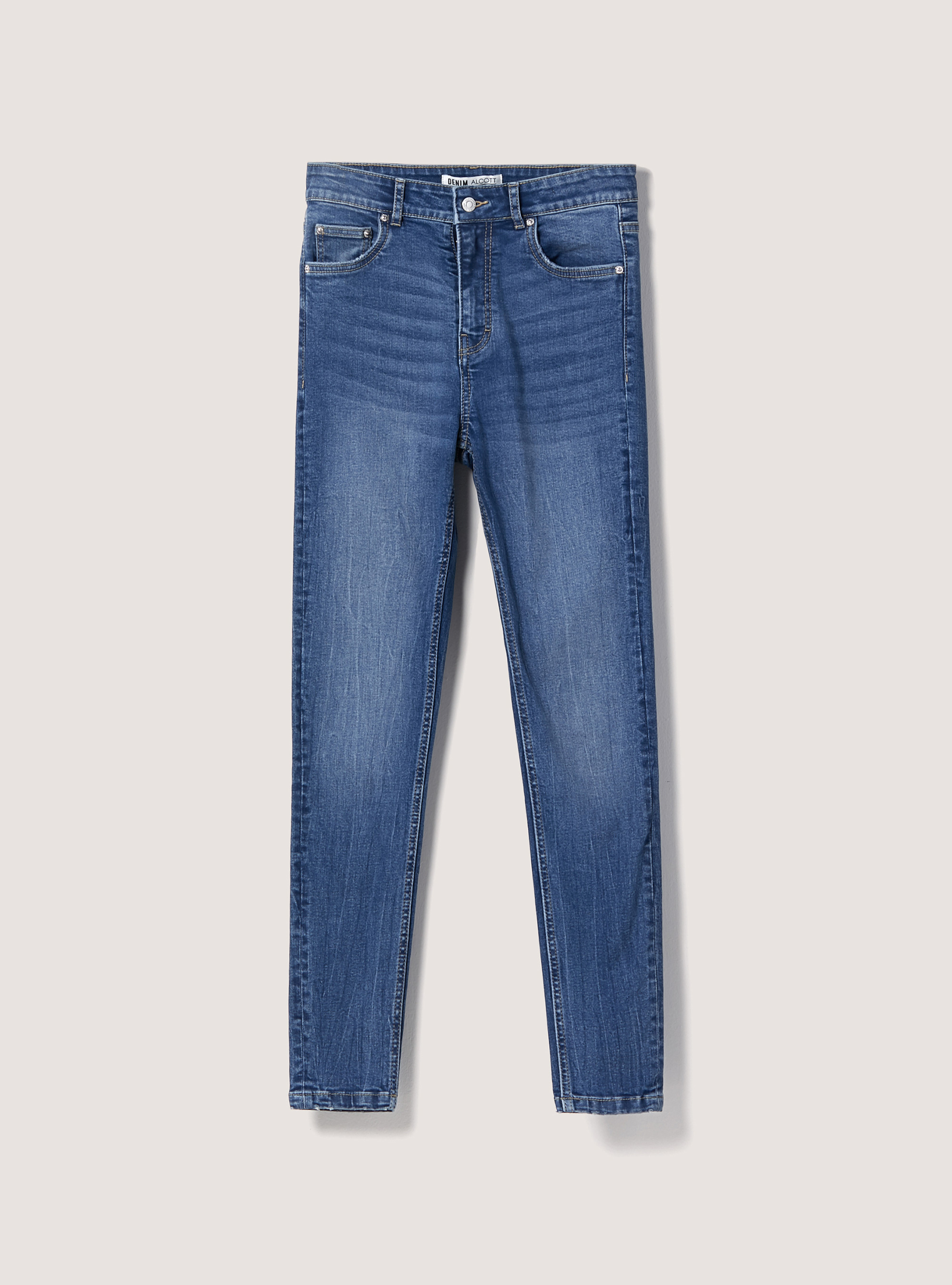 Vaqueros skinny de cintura súper alta, D004 MEDIUM LIGHT BLUE