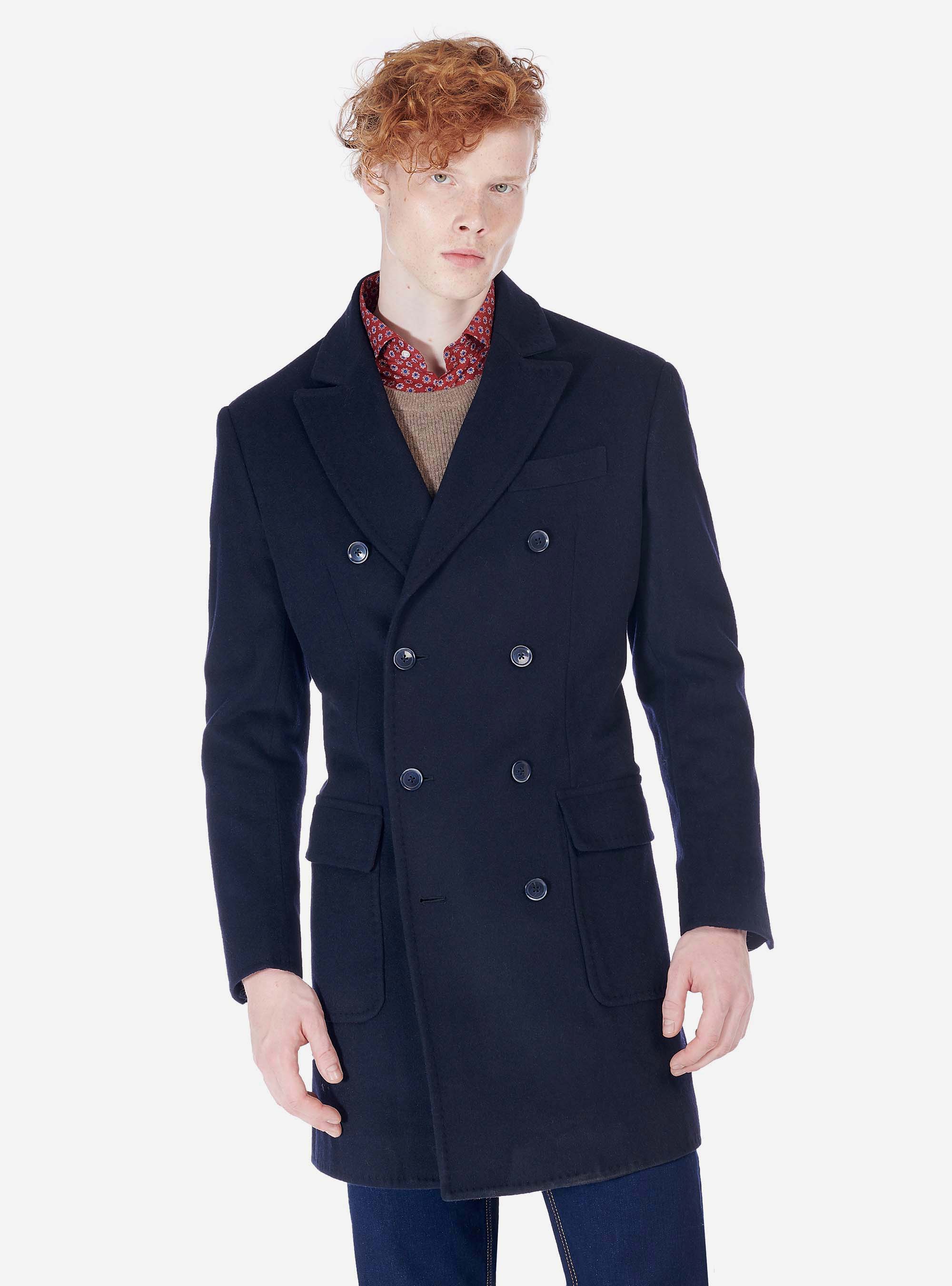 DOUBLE-BREASTED WOOL COAT