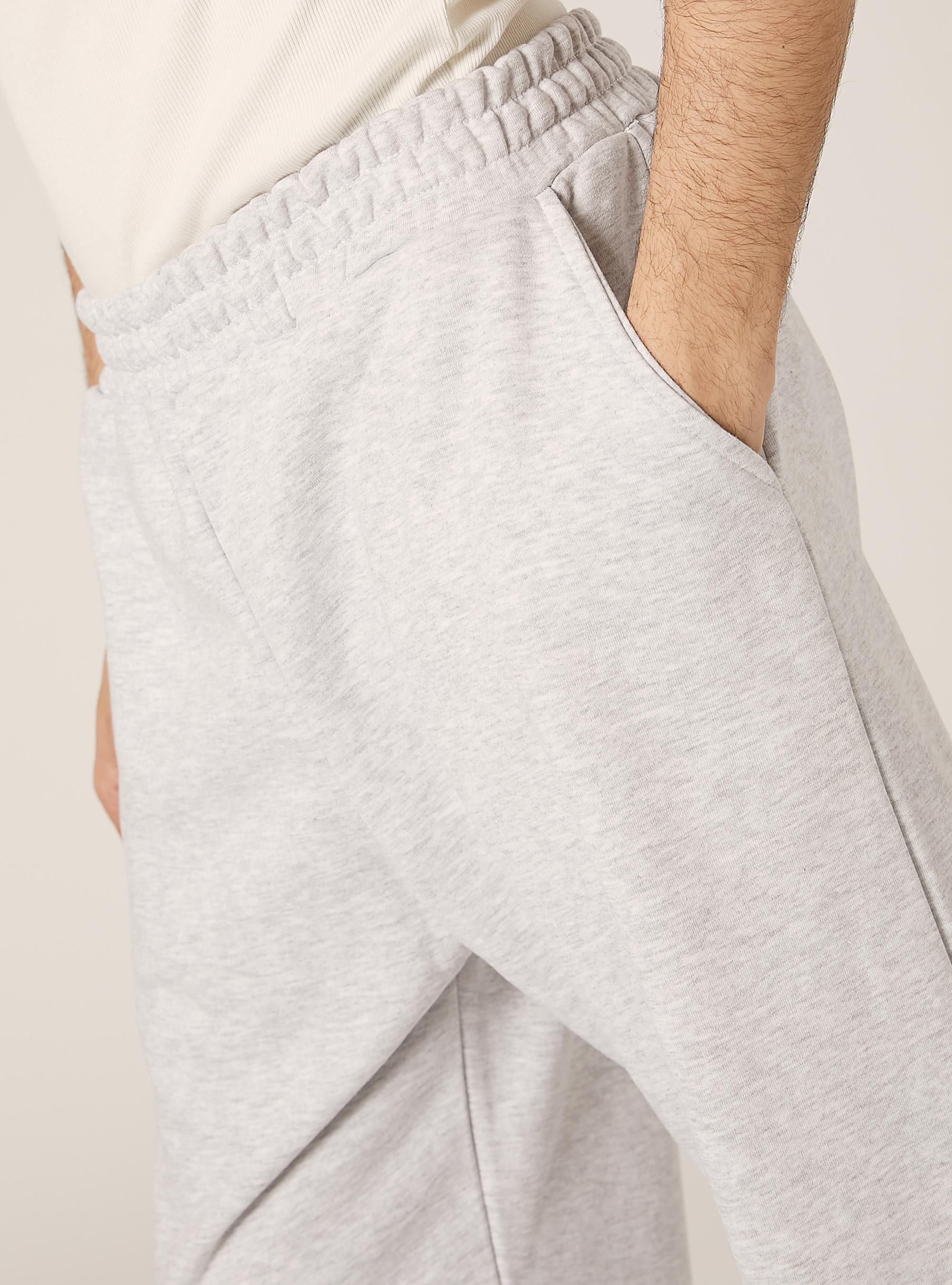 Pantalon ample en peluche, MGY3 GREY MEL LIGHT