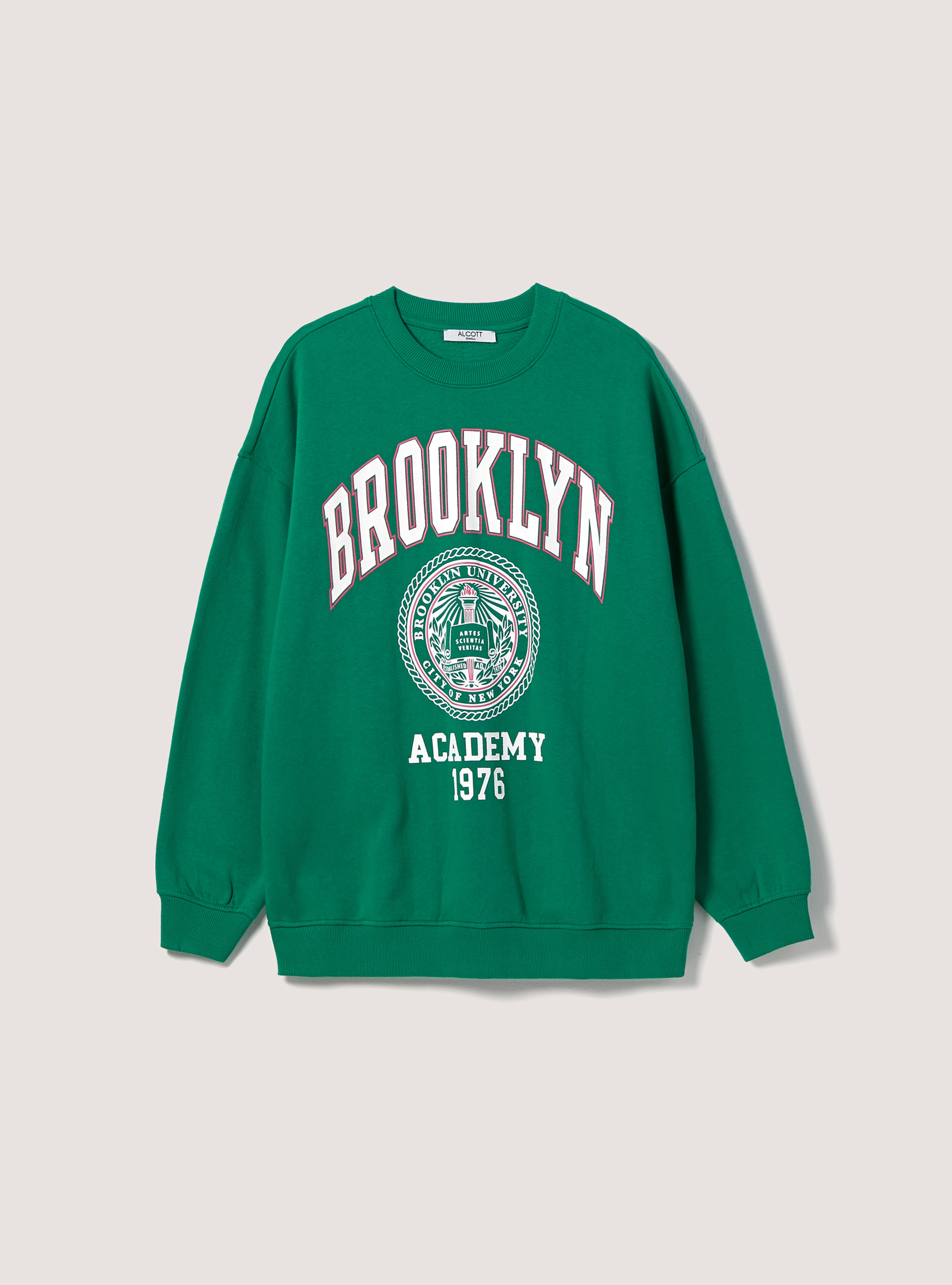 Sweatshirt with oversize college print, GN2 GREEN MEDIUM