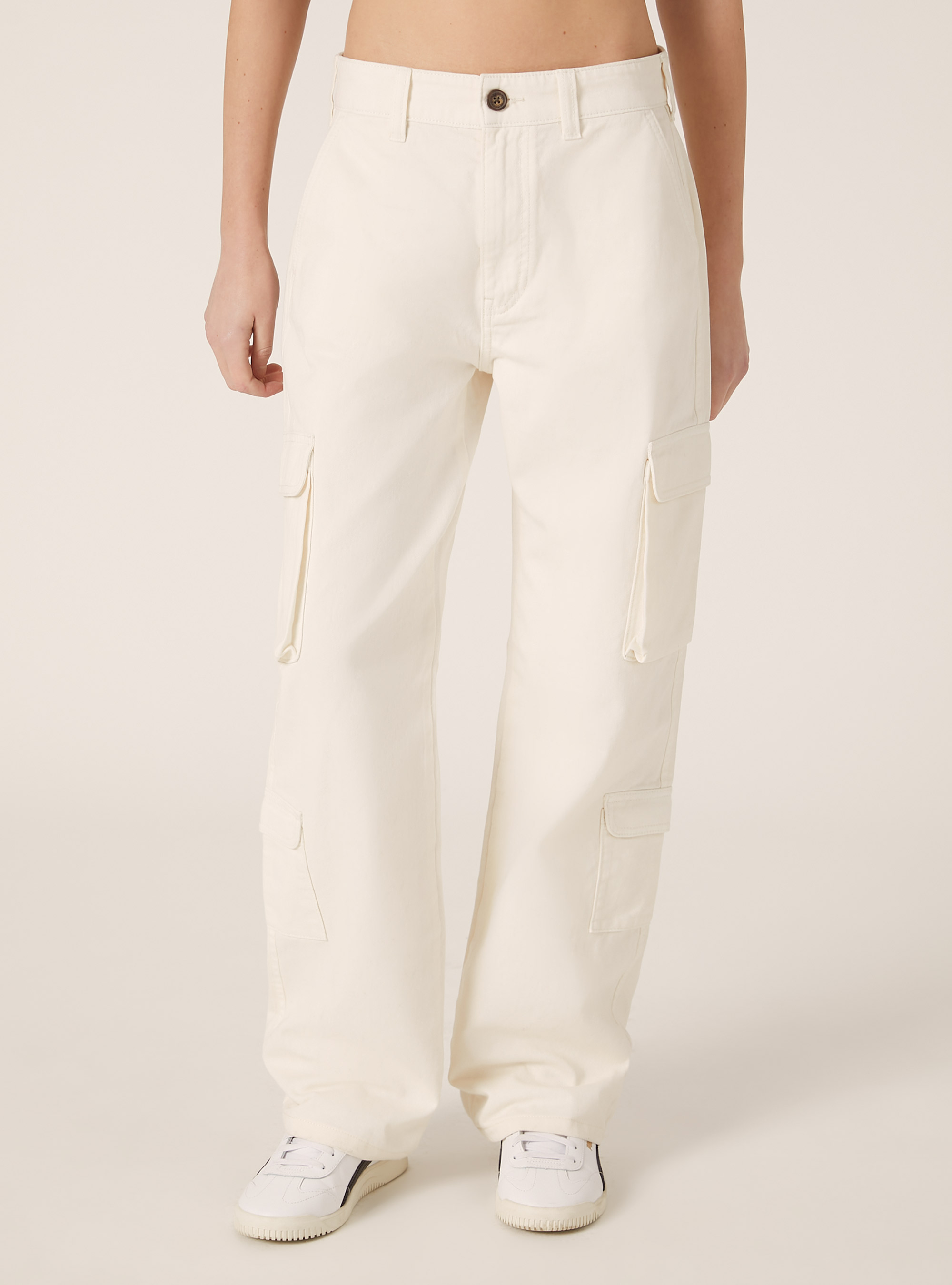 Twill cargo trousers, WH1 OFF WHITE