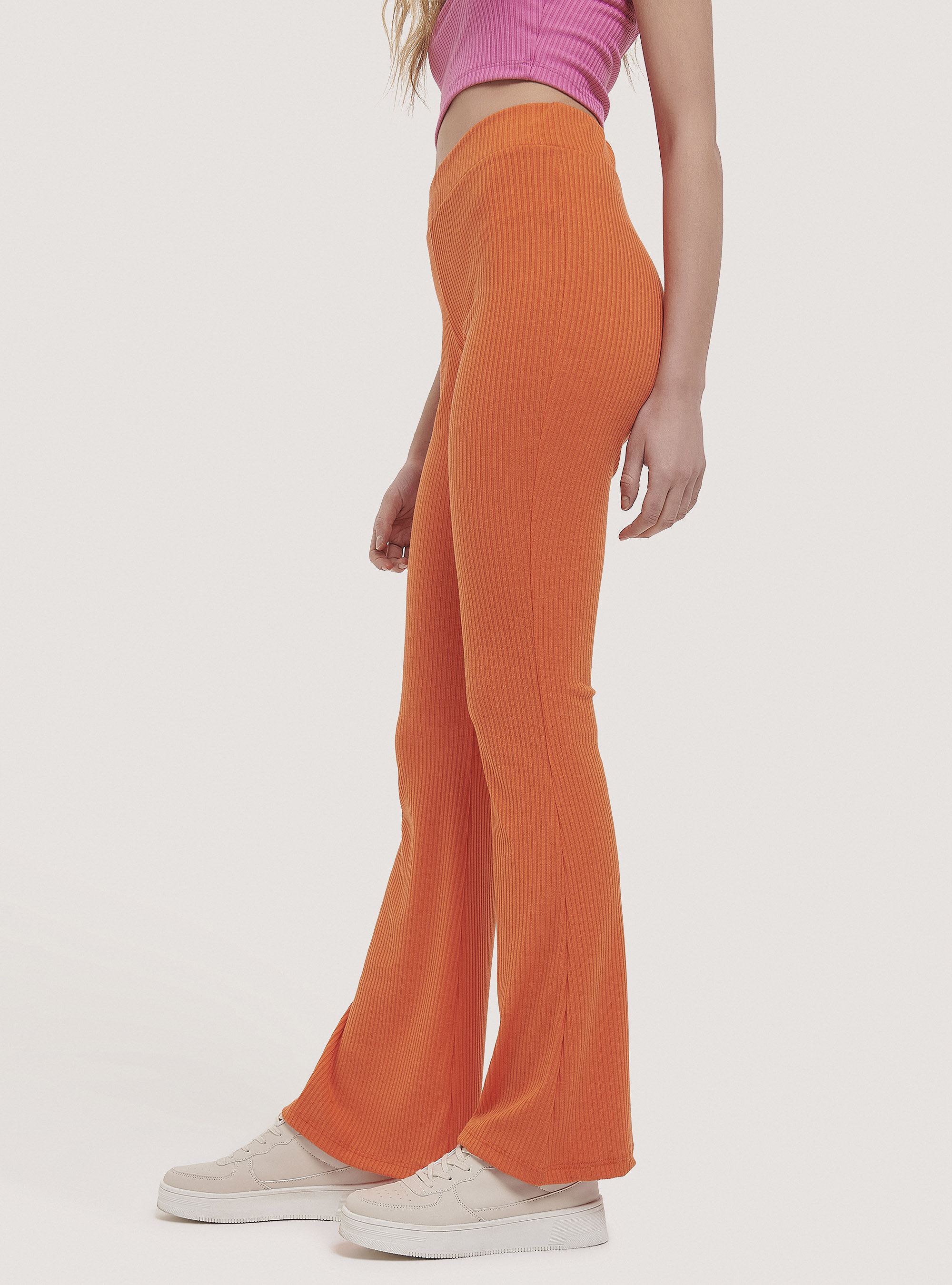 Leggings cotel&eacute;s, C330 ORANGE