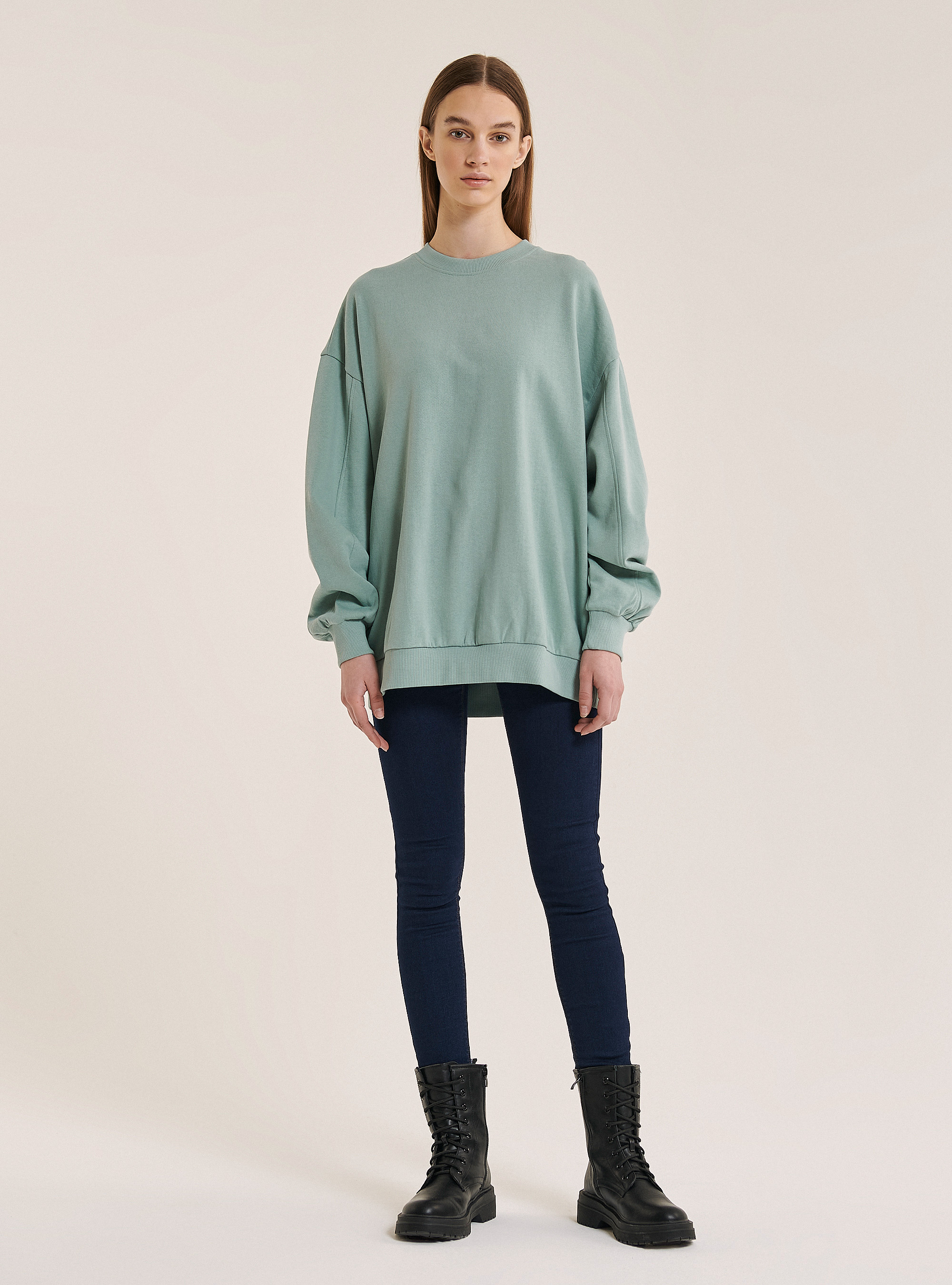 Basic oversize sweatshirt, C6699 GREEN