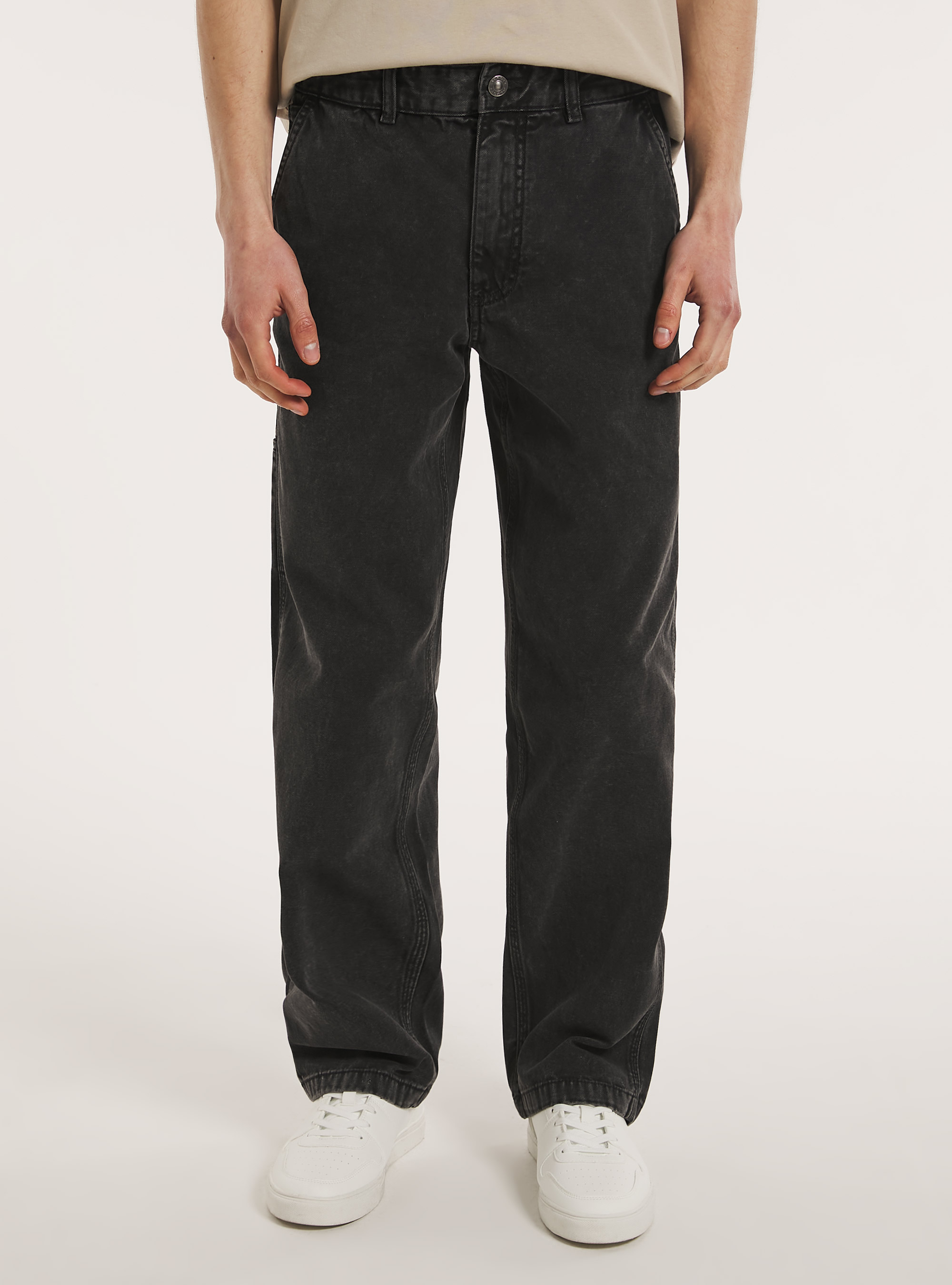 Pantal&oacute;n recto comfort fit, D000 BLACK