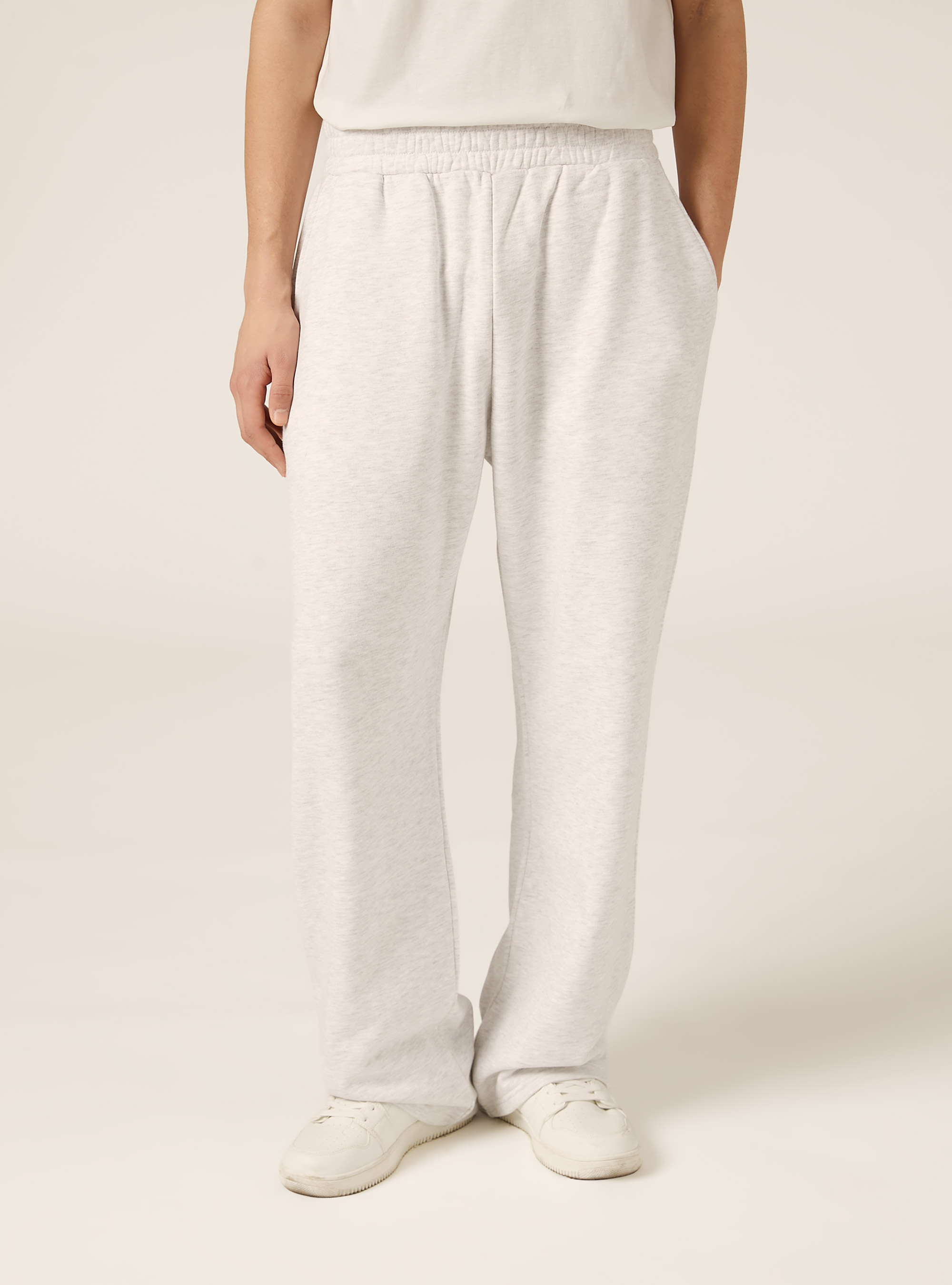 Pantalone in felpa loose fit, MGY3 GREY MEL LIGHT